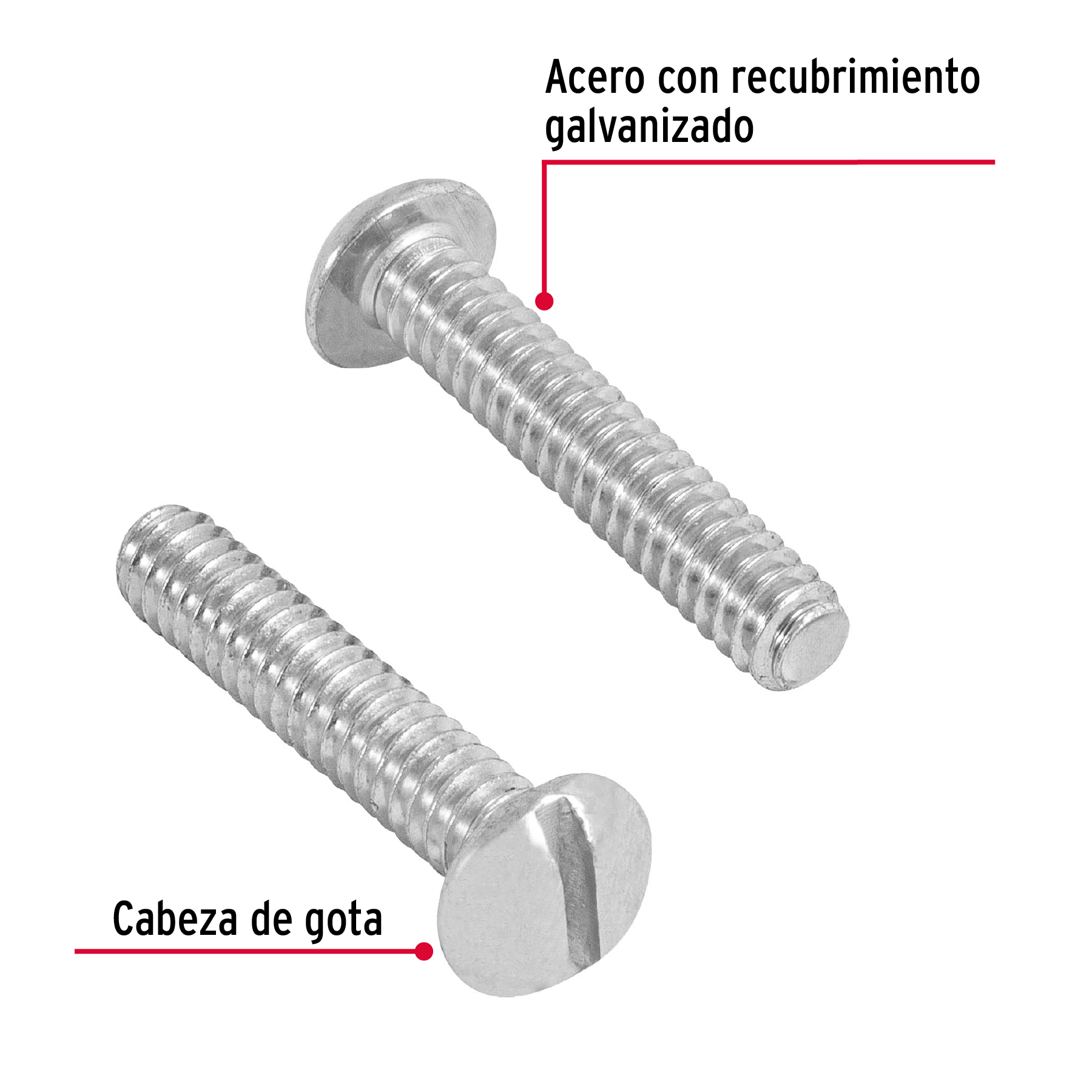 Tornillo acero galvanizado tipo estufa 3/16x1", 200 pzas