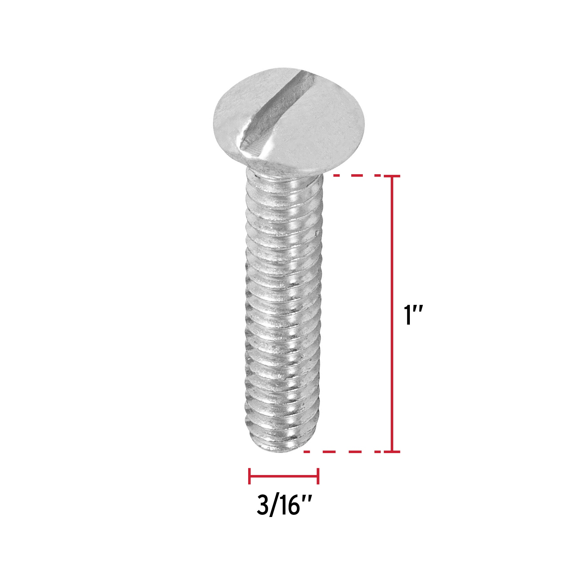 Tornillo acero galvanizado tipo estufa 3/16x1", 200 pzas