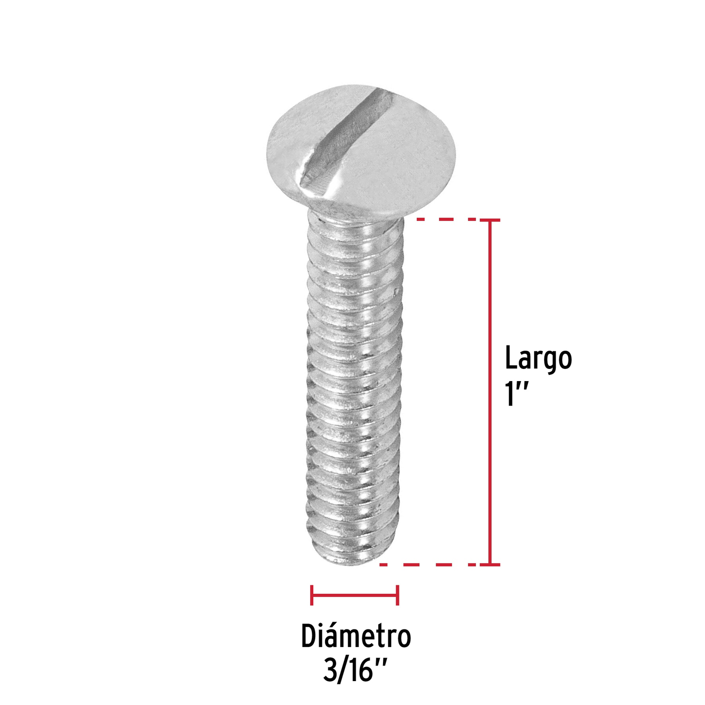 Tornillo acero galvanizado tipo estufa 3/16x1 1/4",150 pzas