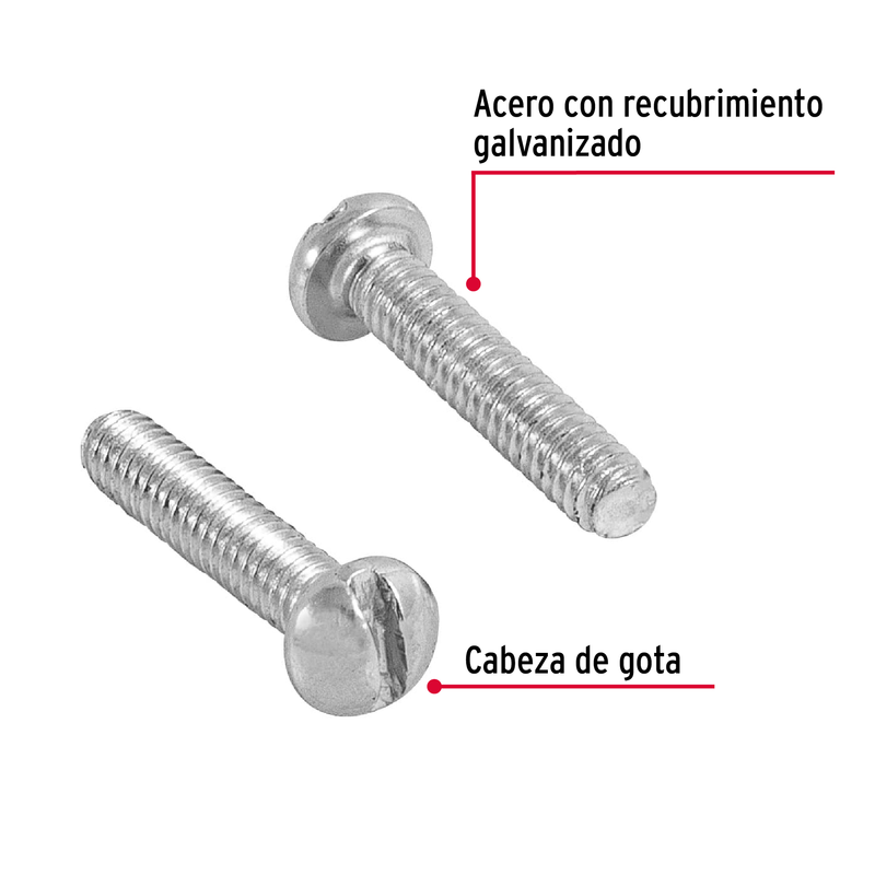 Tornillo acero galvanizado tipo estufa 1/8x5/8", 600 pzas