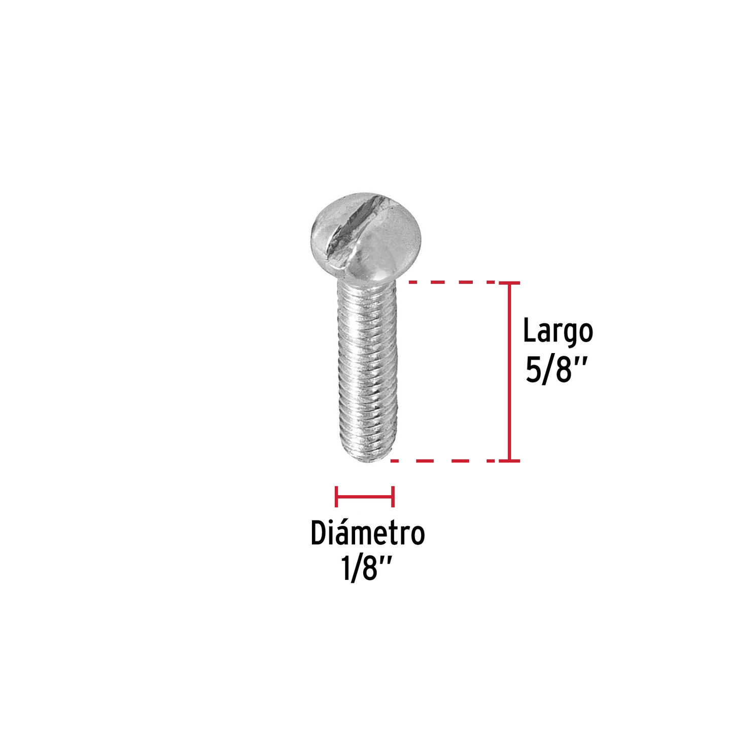 Tornillo acero galvanizado tipo estufa 1/8x5/8", 600 pzas