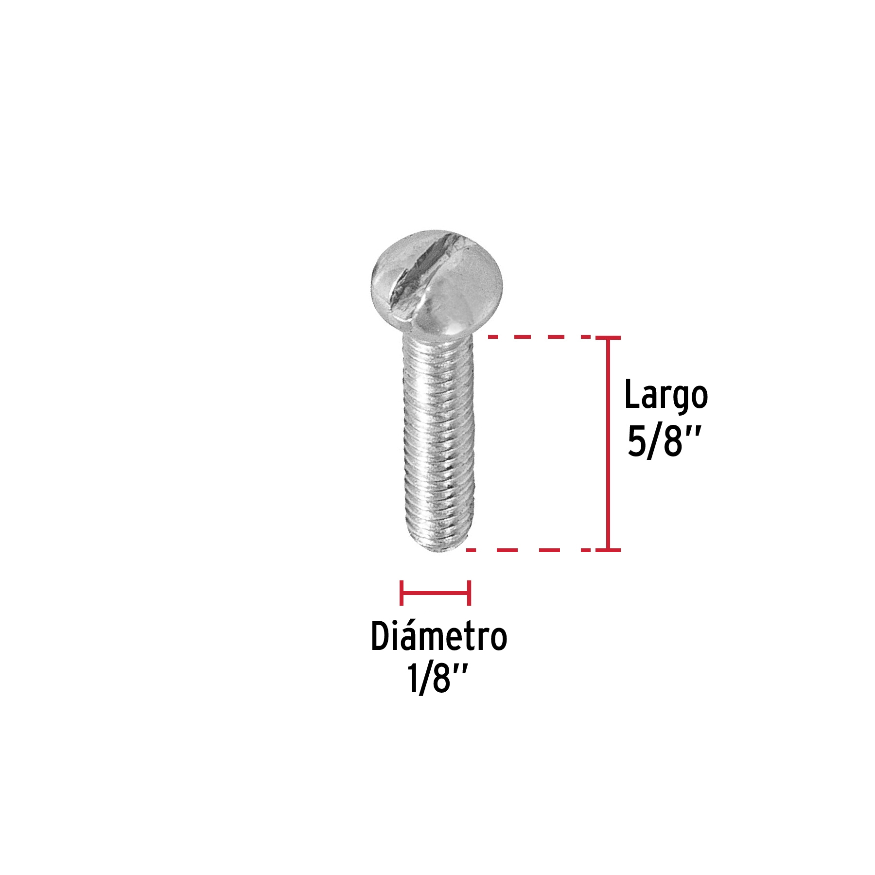 Tornillo acero galvanizado tipo estufa 1/8x5/8", 600 pzas