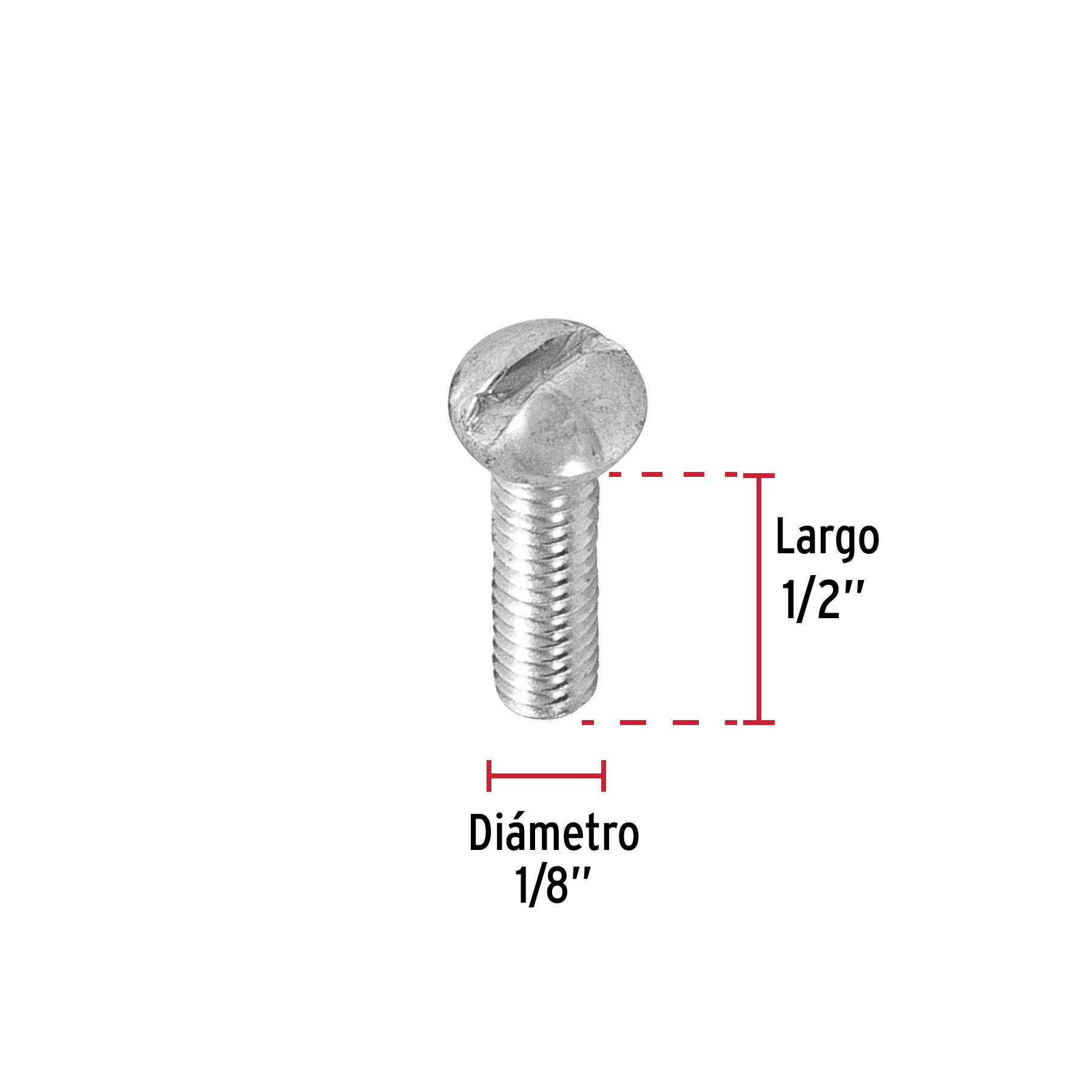 Tornillo acero galvanizado tipo estufa 1/8x1/2", 700 pzas