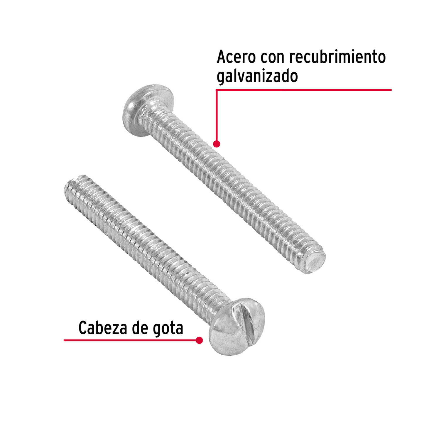 Tornillo acero galvanizado tipo estufa 1/8x1", 400 pzas