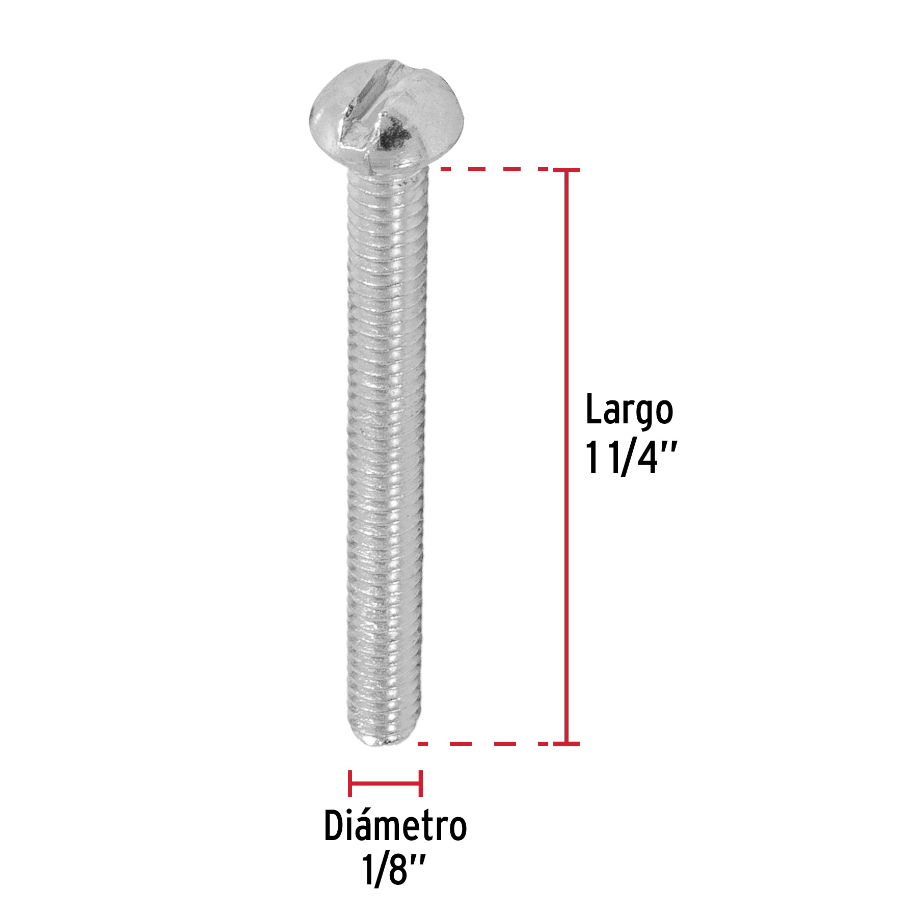 Tornillo acero galvanizado tipo estufa 1/8x1 1/4",350 pzas