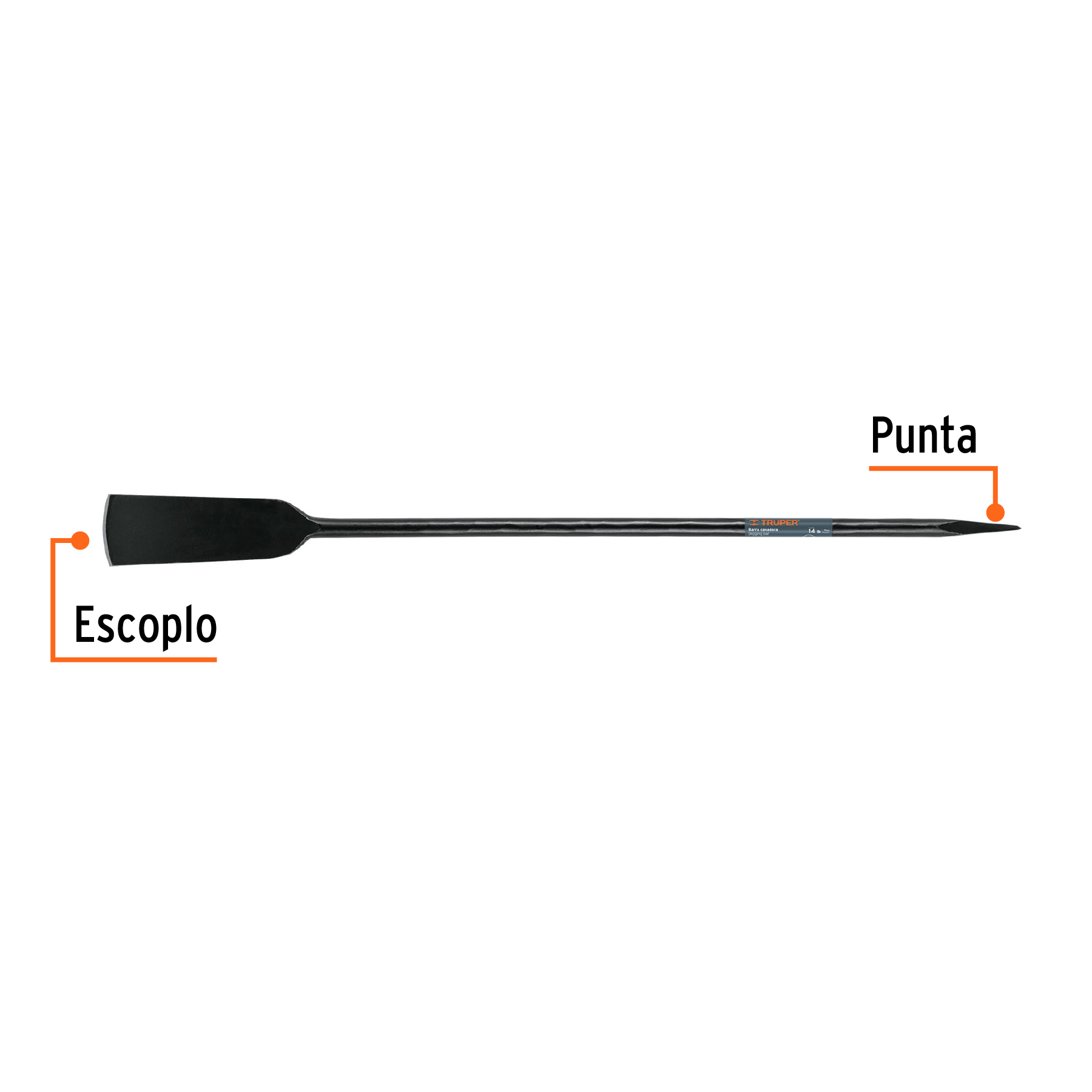 Barra cavadora 1-1/8" 1300 mm x 102 mm