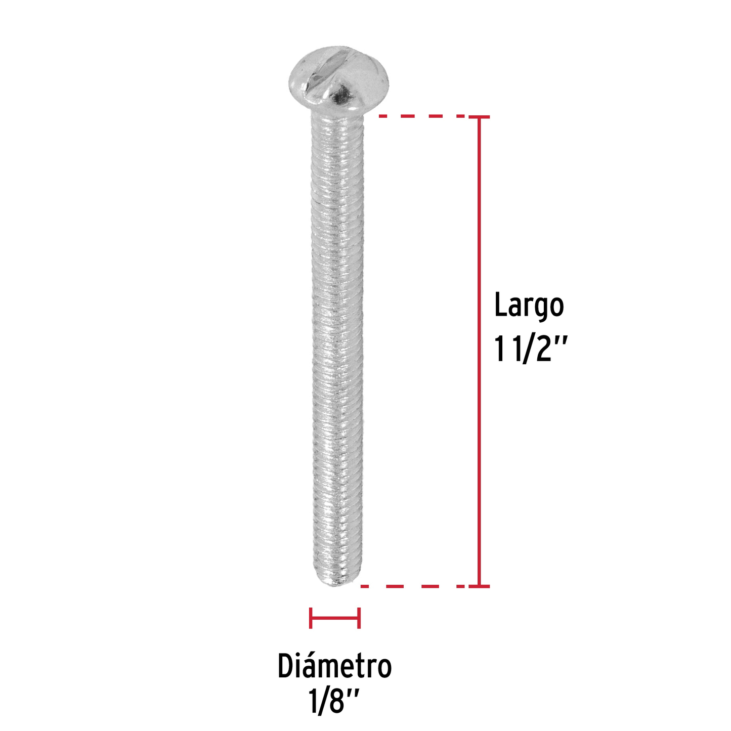 Tornillo acero galvanizado tipo estufa 1/8x1 1/2",300 pzas