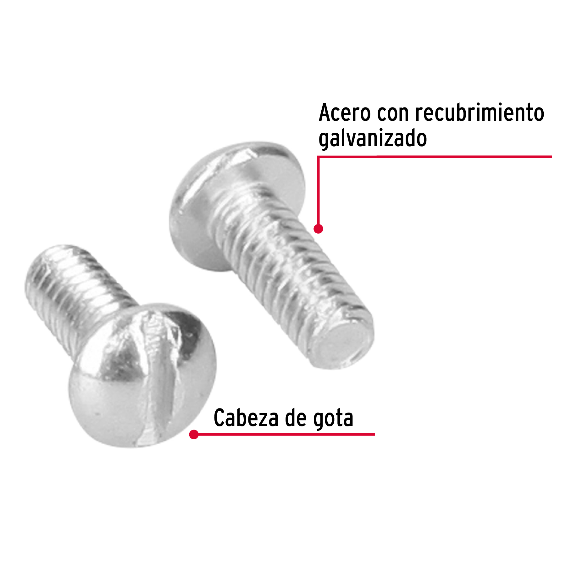 Tornillo acero galvanizado tipo estufa 1/4x5/8", 150 pzas