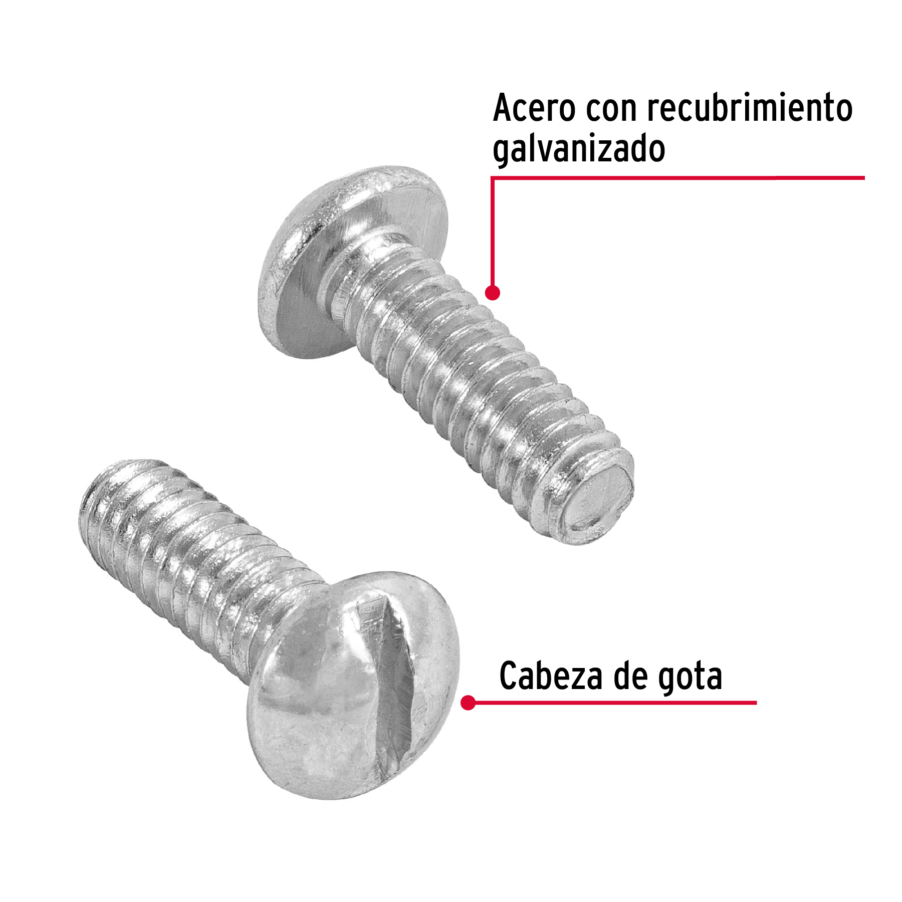 Tornillo acero galvanizado tipo estufa 1/4x3/4", 150 pzas