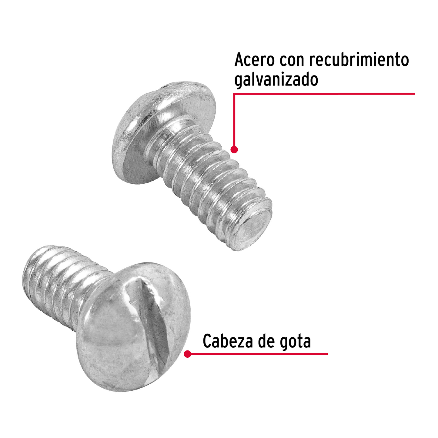 Tornillo acero galvanizado tipo estufa 1/4x1/2", 150 pzas