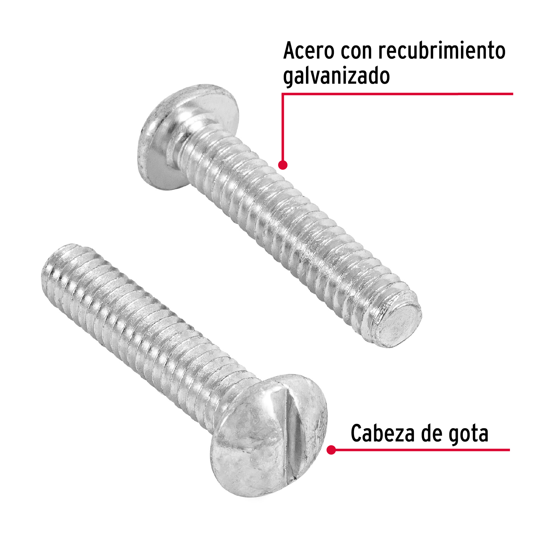 Tornillo acero galvanizado tipo estufa 1/4x1 1/4",100 pzas
