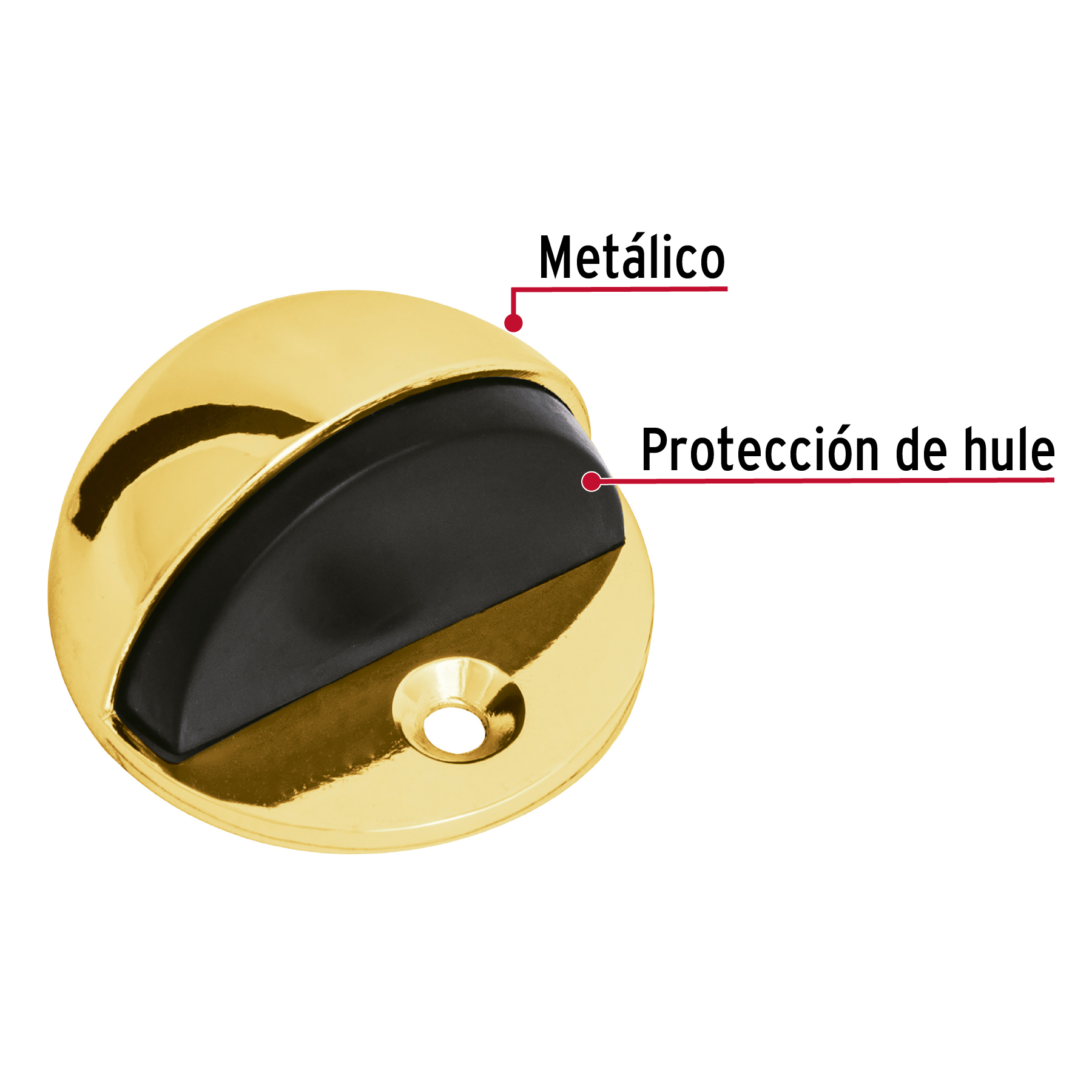 Tope tipo domo de latón