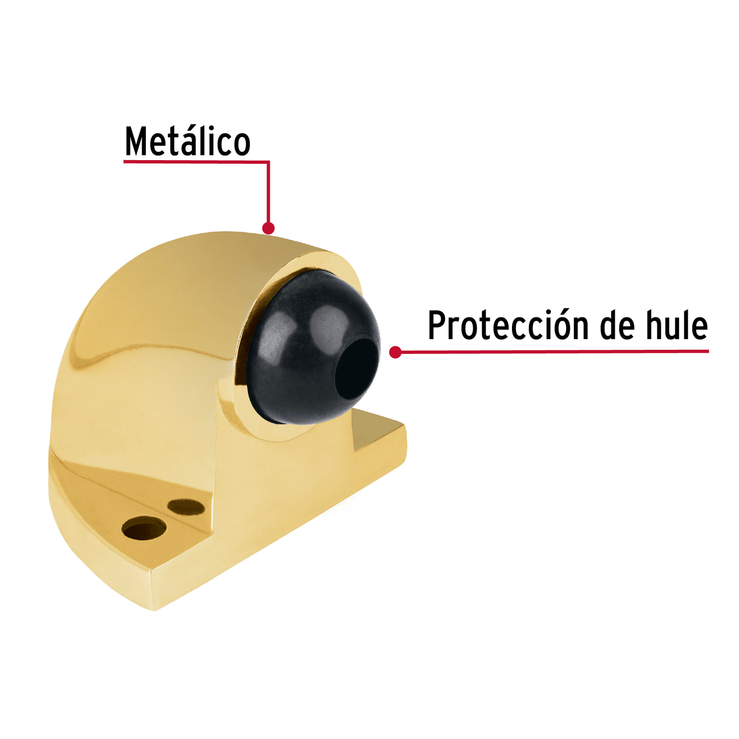 Tope tipo codo de latón