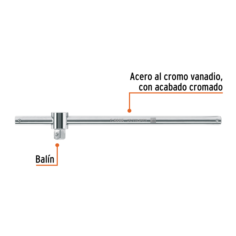 Barra corrediza para dados cuadro 3/4"