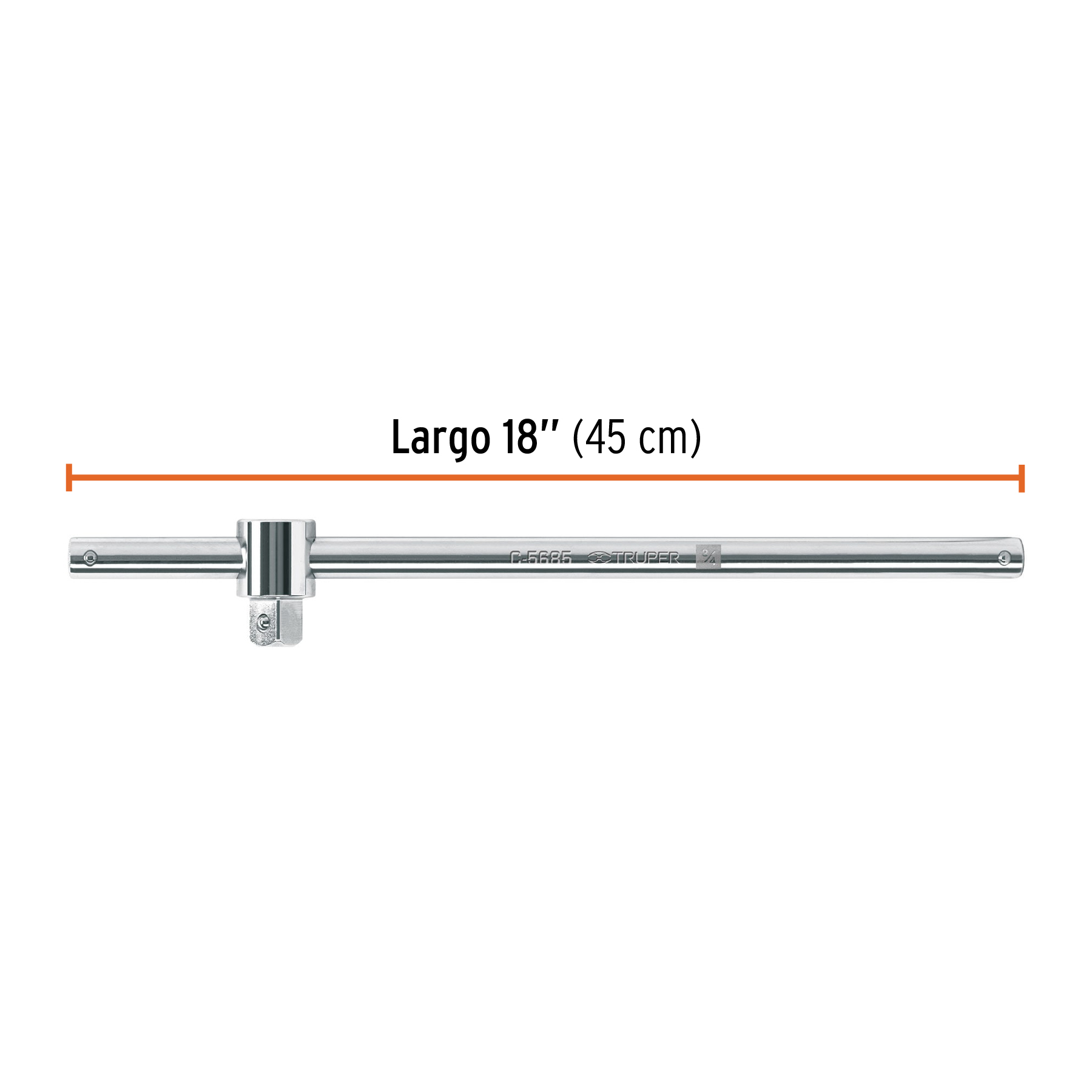 Barra corrediza para dados cuadro 3/4"