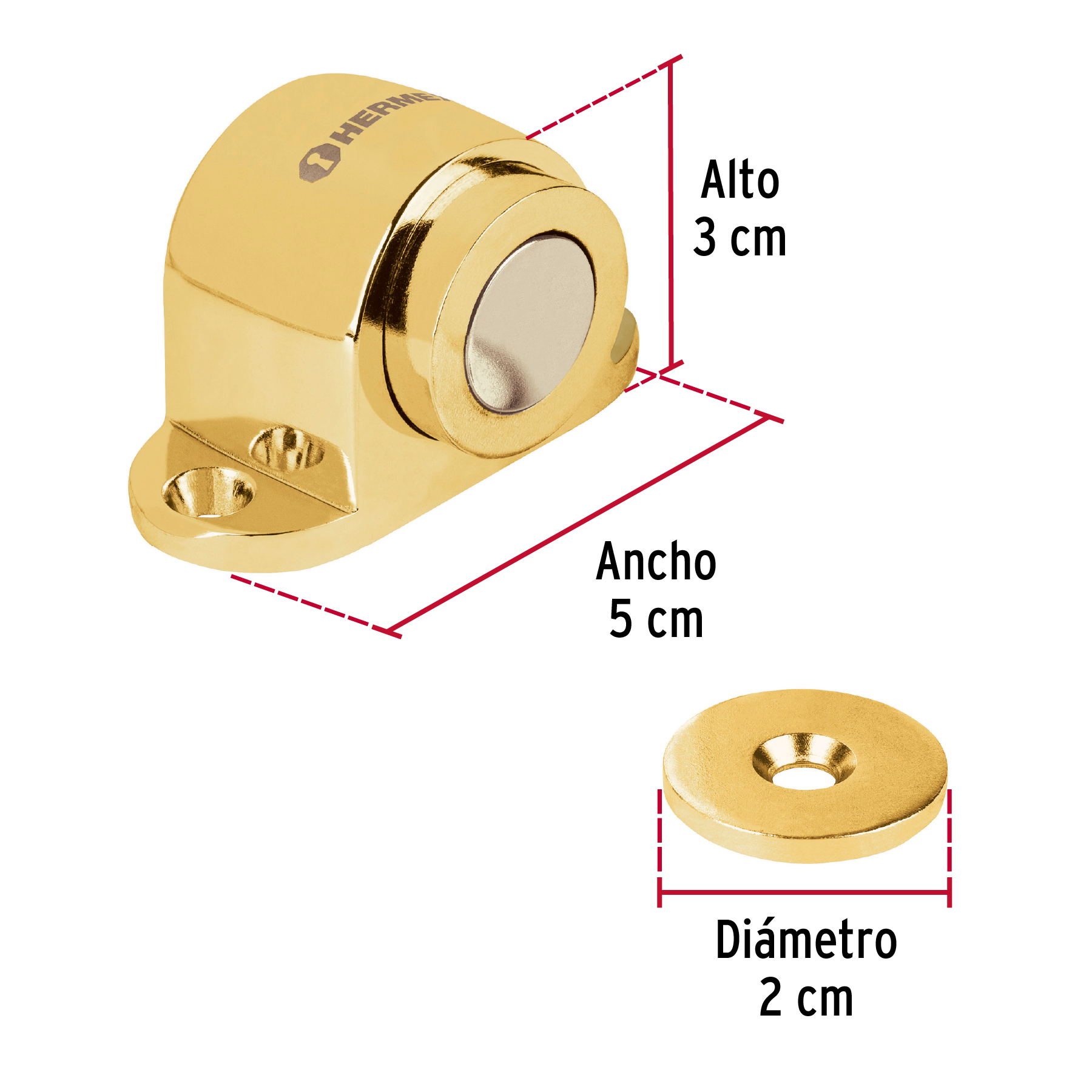 Tope magnético de latón
