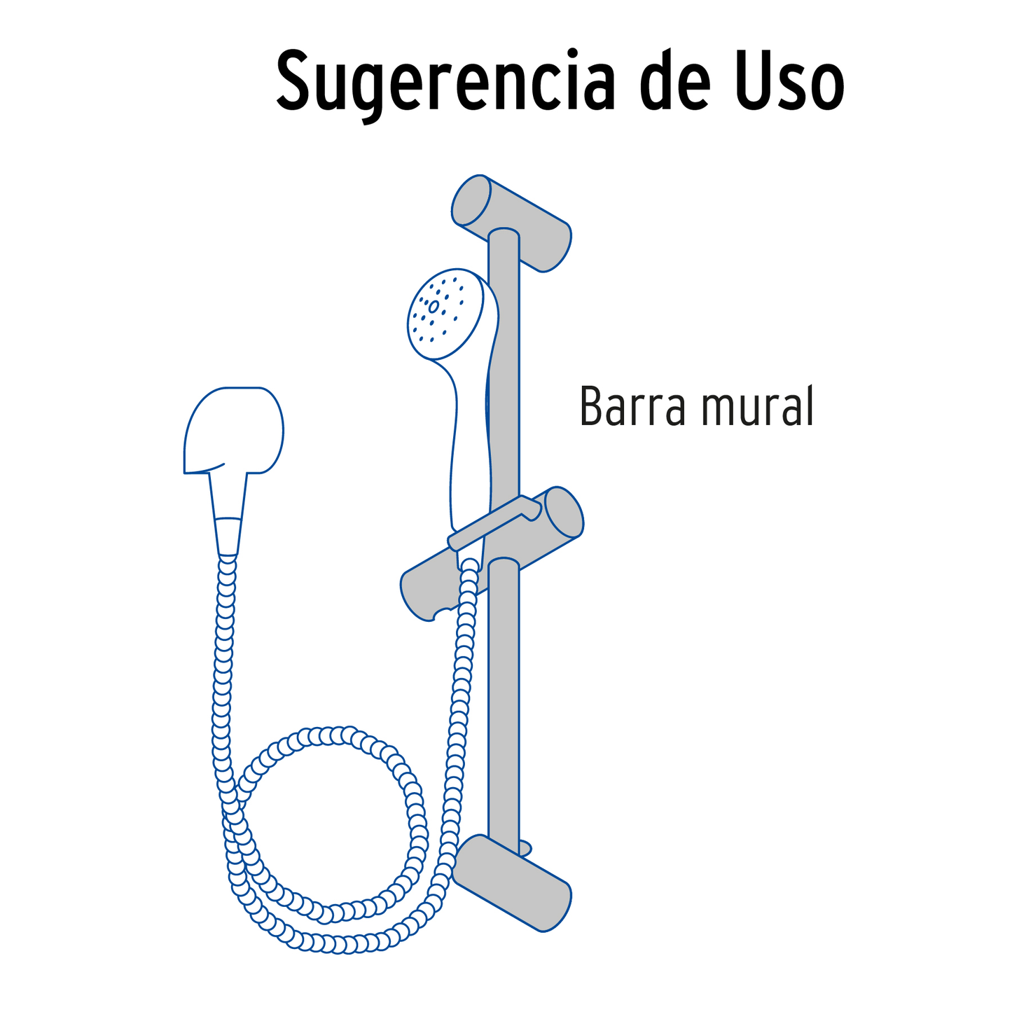 Barra mural con codo, satín, Riviera
