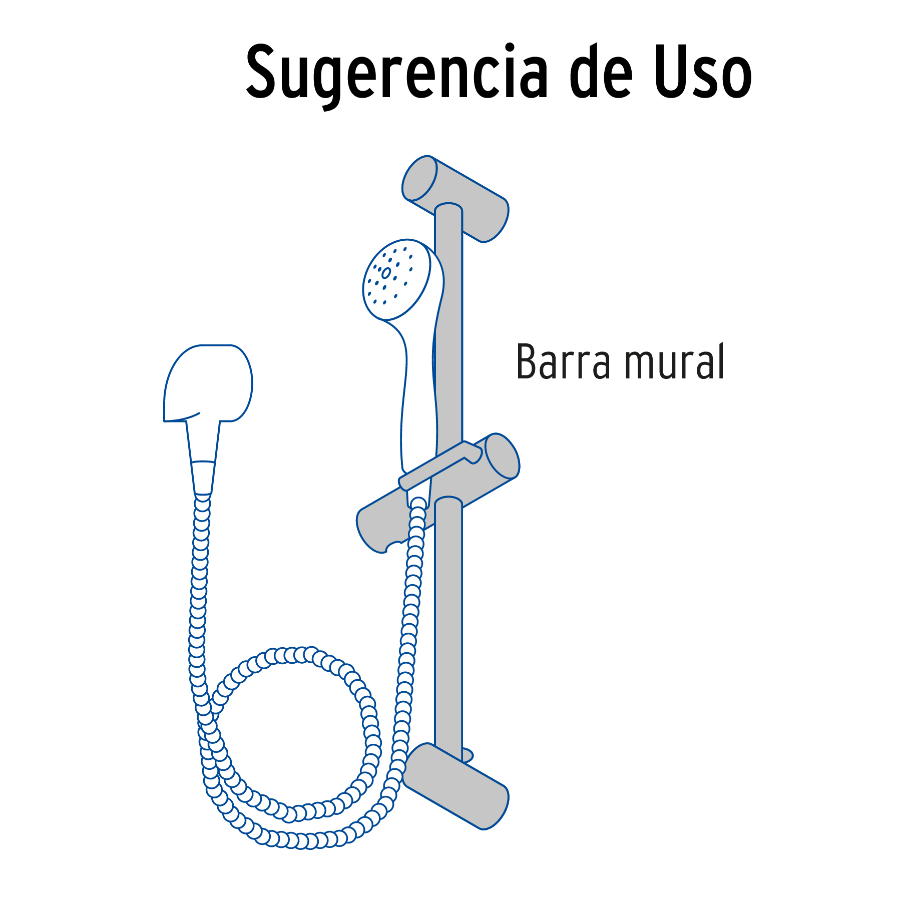 Barra mural con codo, satín, Riviera