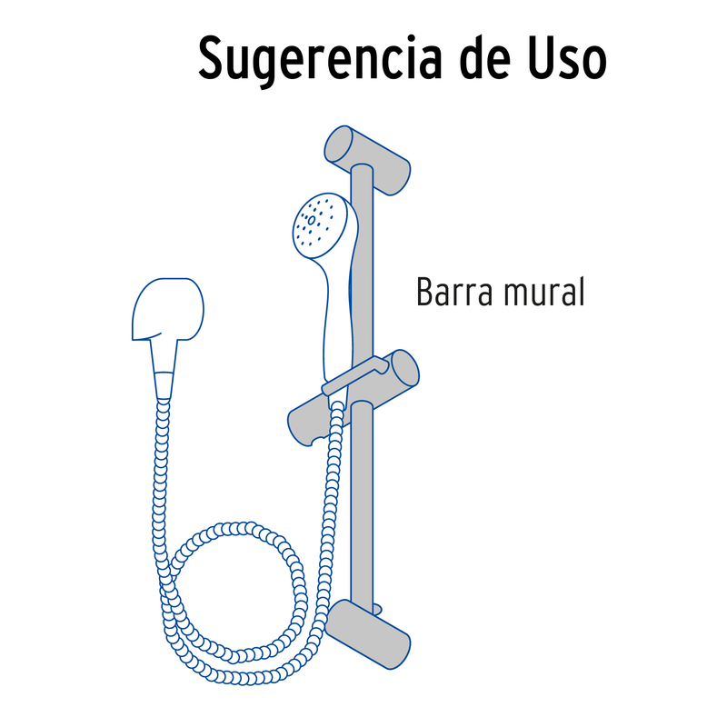 Barra mural con codo, satín, Riviera