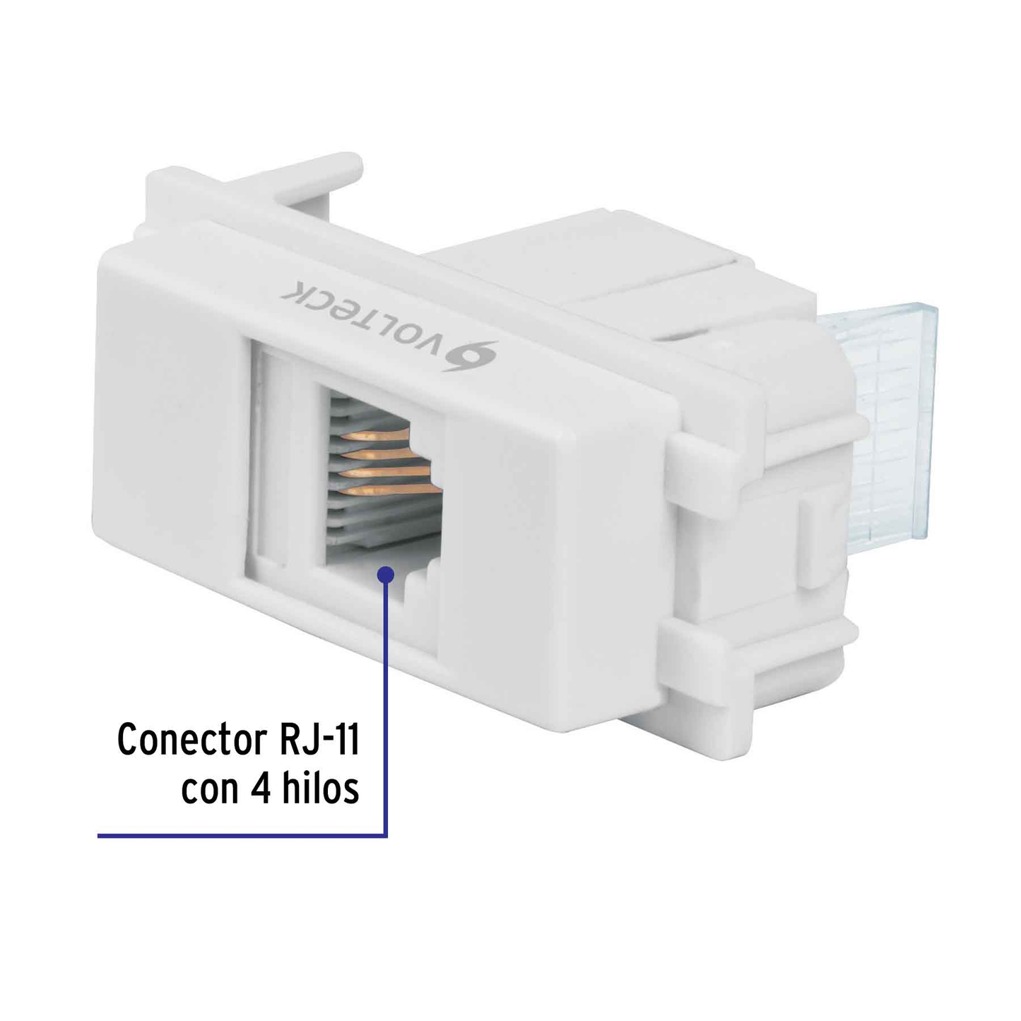 Toma de teléfono, línea Italiana, color blanco