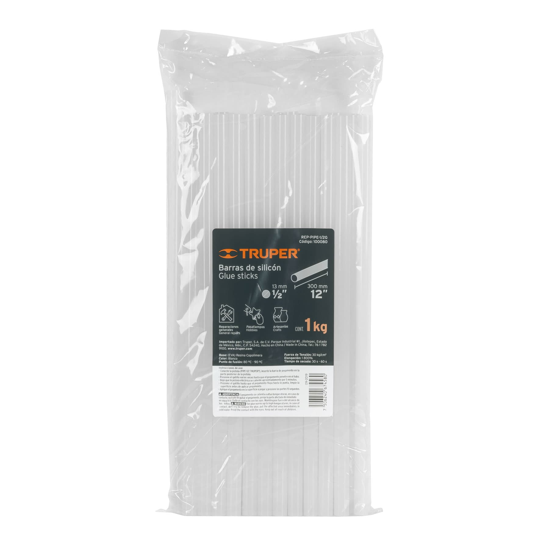 Barras de silicón de repuesto para PIPE-1/2, bolsa 1 kg