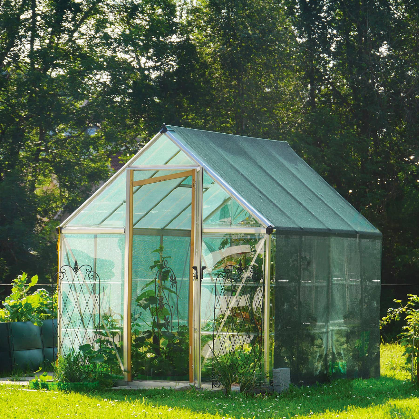 Toldo de polietileno, 80% sombra, 3.60 x 5 m, negro