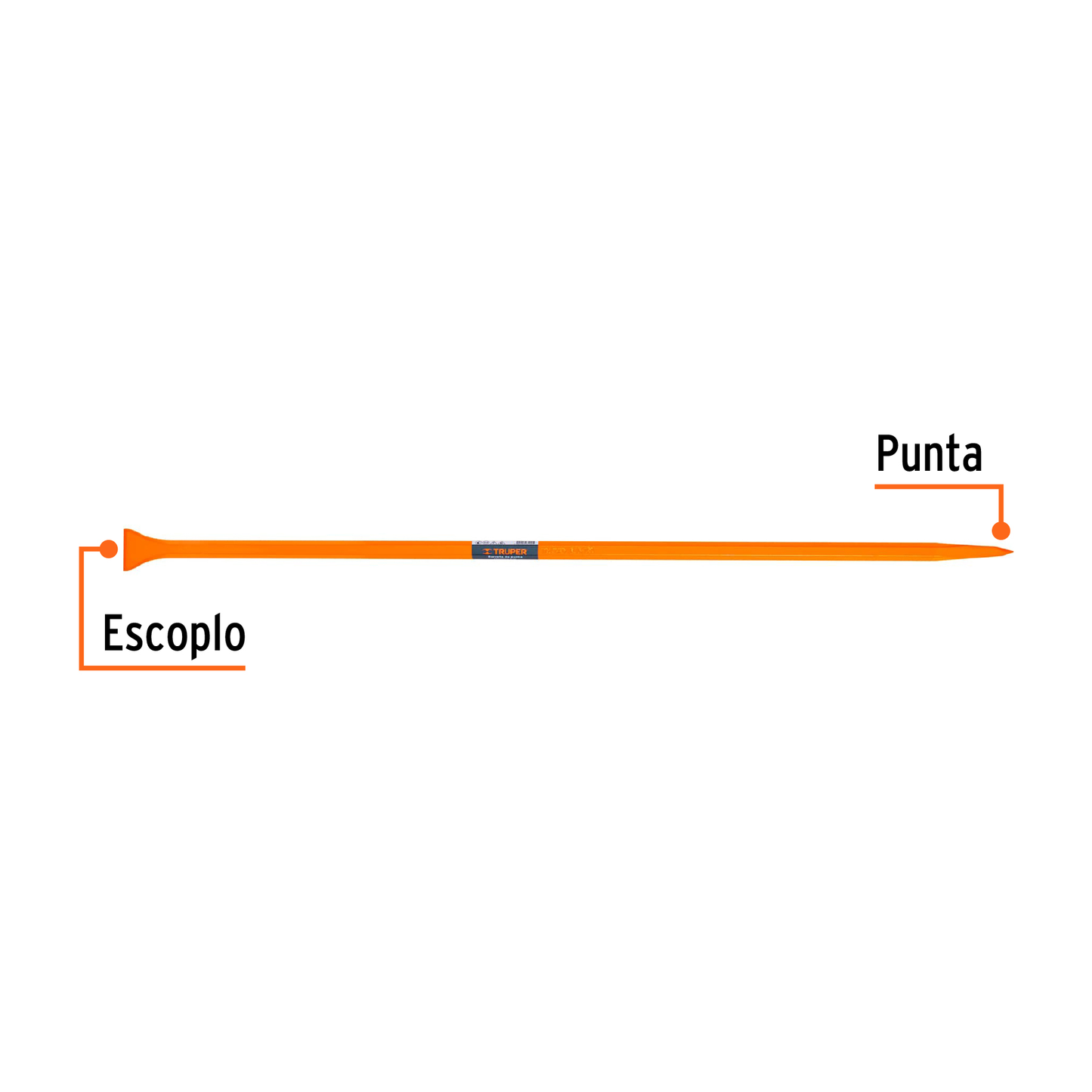 Barreta de punta de 1" x 150 cm, escoplo ancho