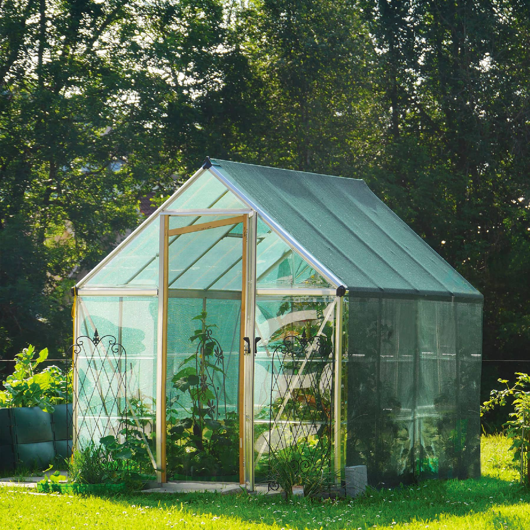 Toldo de polietileno, 80% sombra, 3.60 x 3 m, negro
