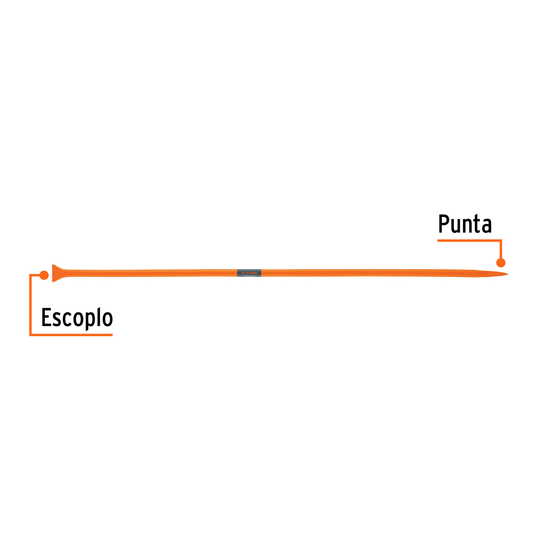 Barreta de punta de 1" x 175 cm, escoplo ancho