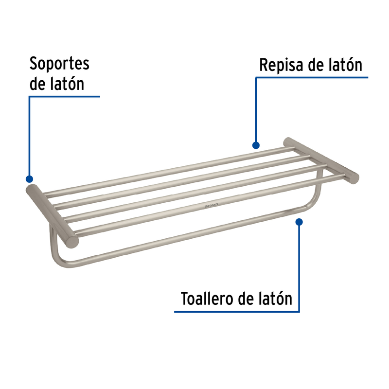 Toallero repisas portatoalla, satinado, línea Element