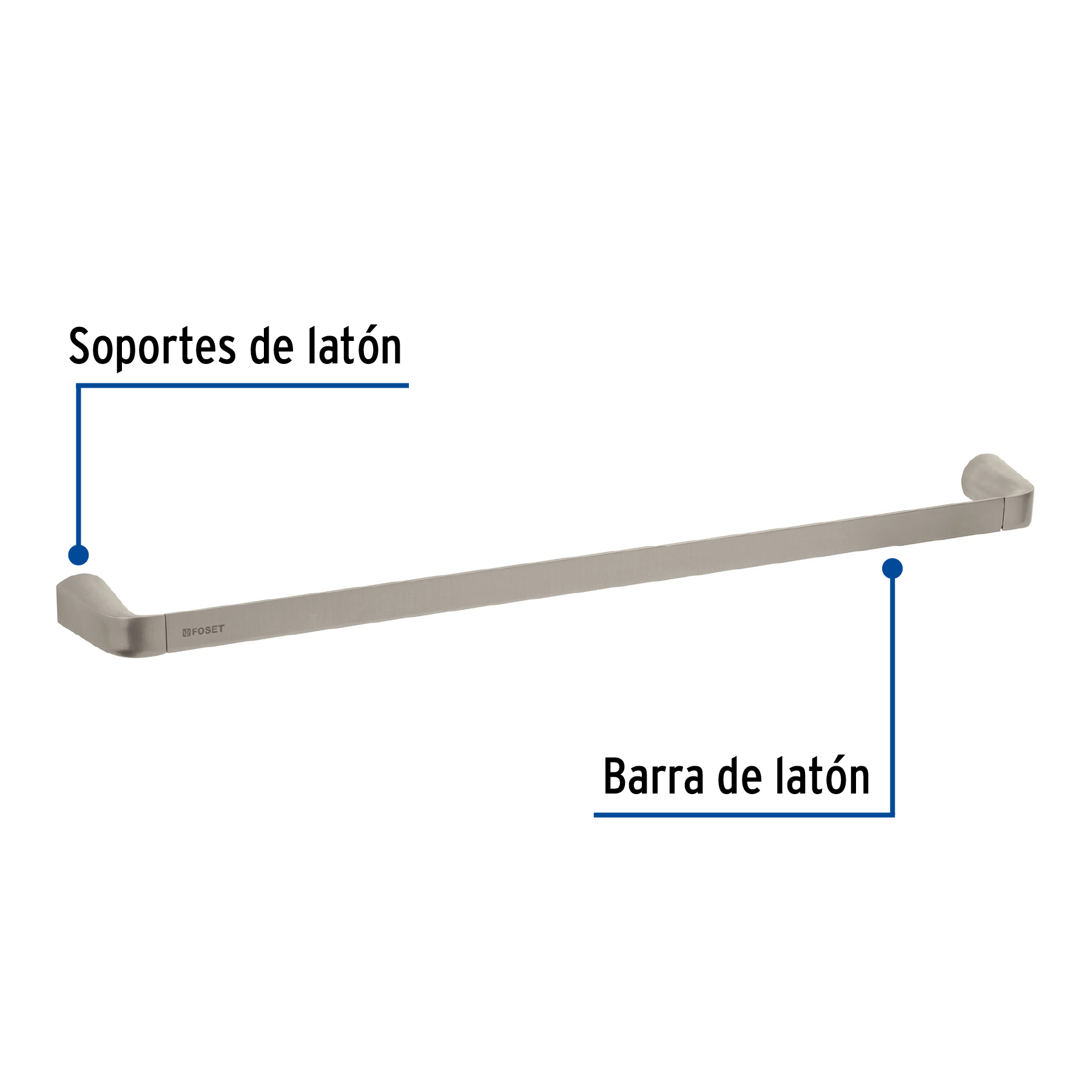 Toallero de barra, satinado, línea Riviera
