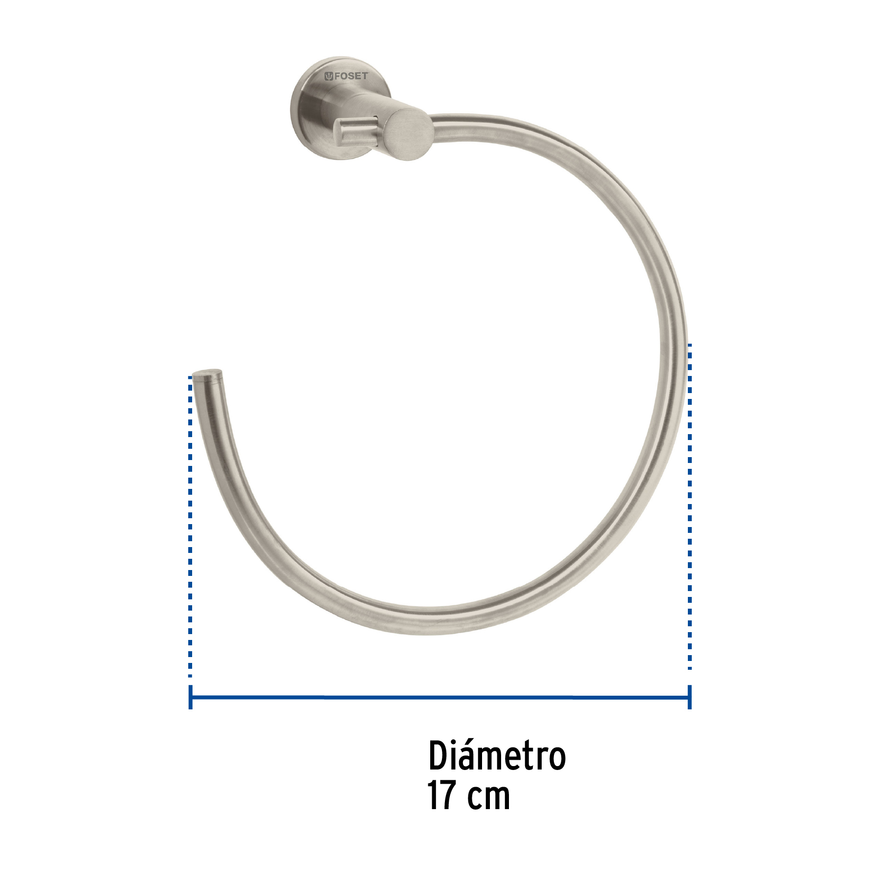 Toallero de argolla, satinado, línea Element