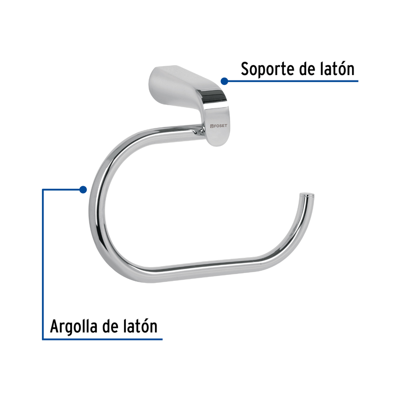 Toallero de argolla, cromado, línea Riviera