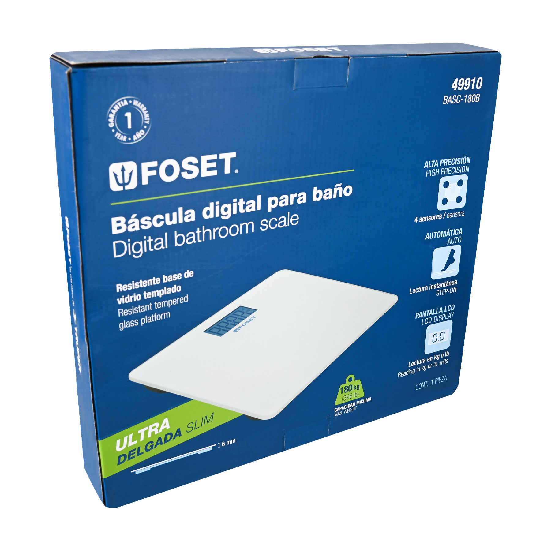 Báscula digital, hasta 180 kg para baño