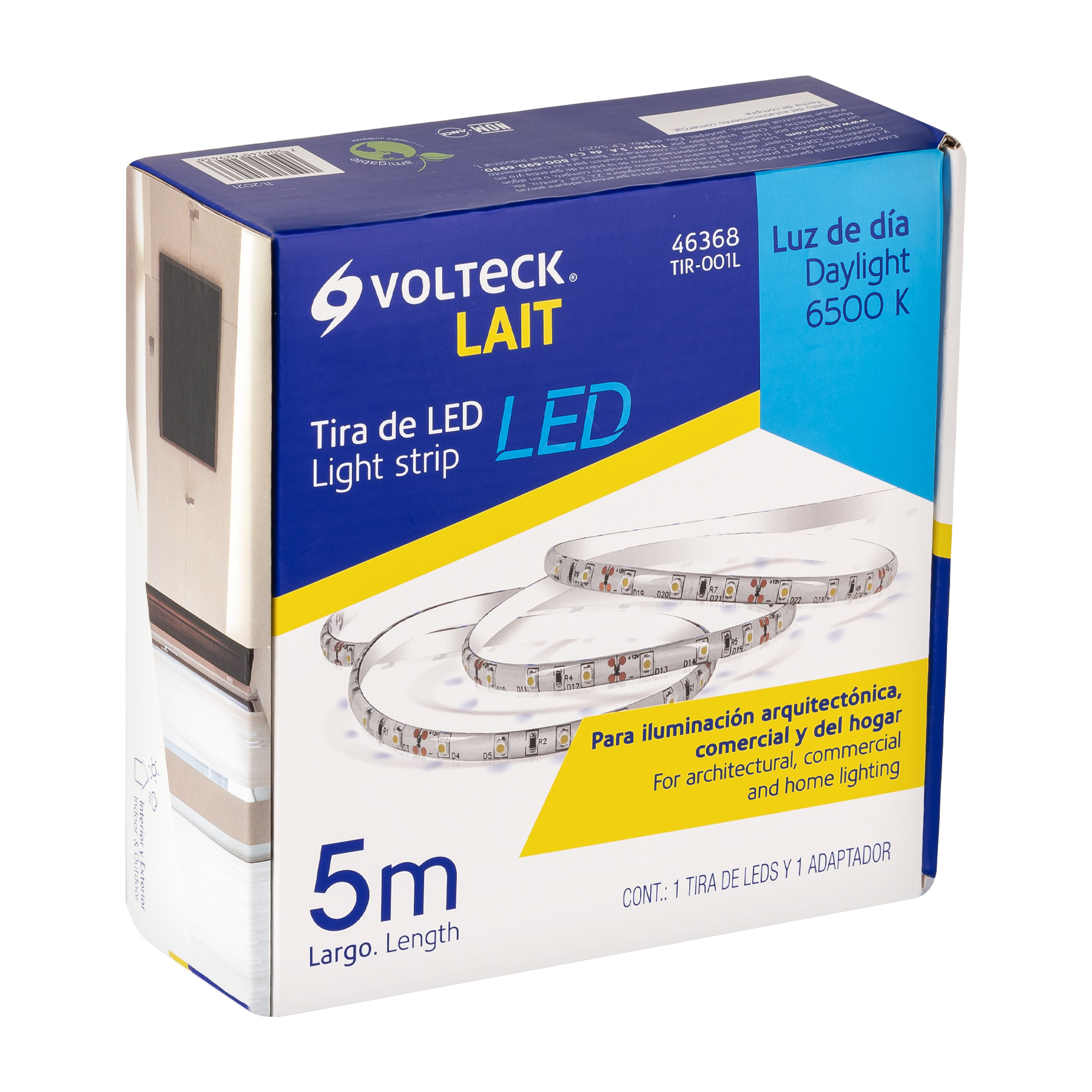 Tira de LED para interior y exterior, 5 m, 18 W, 6500K