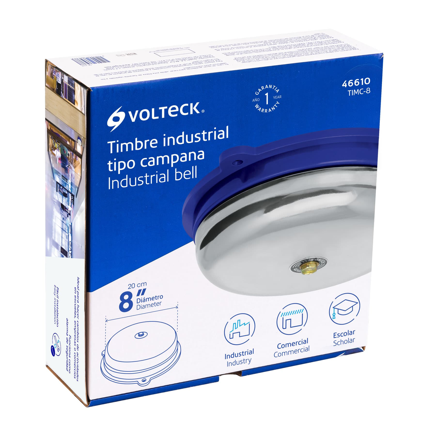 Timbre tipo campana, 8", Volteck
