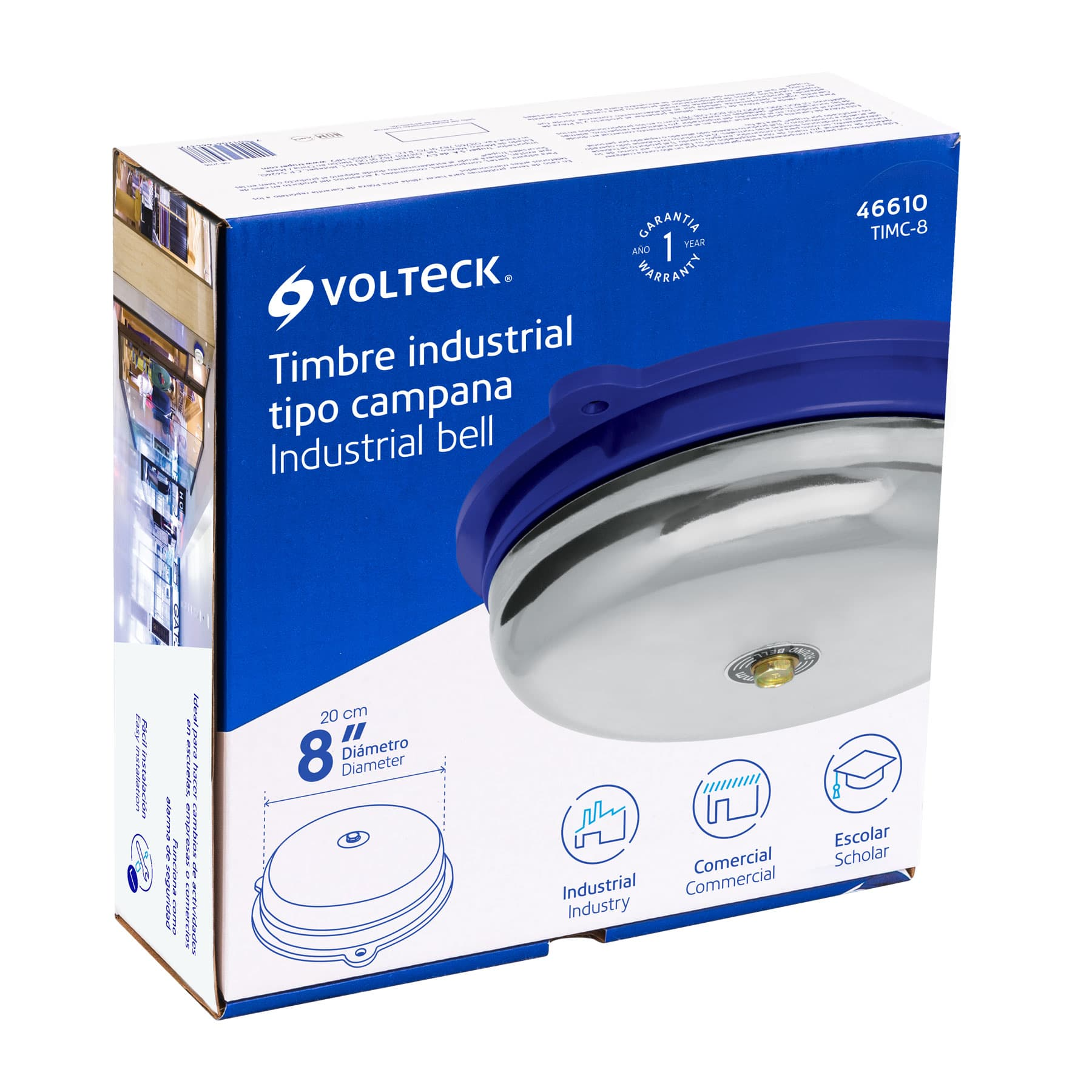 Timbre tipo campana, 8", Volteck
