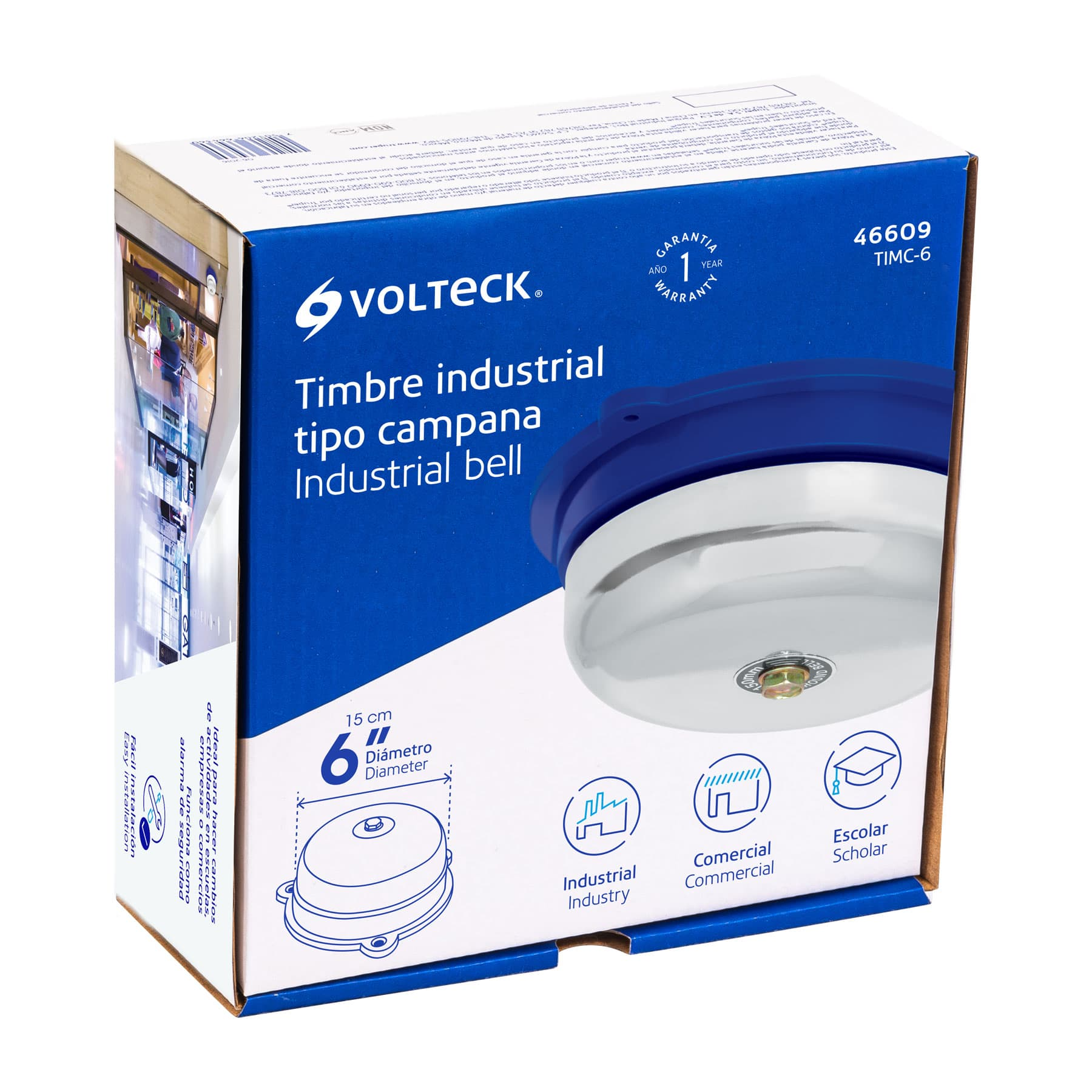 Timbre tipo campana, 6", Volteck
