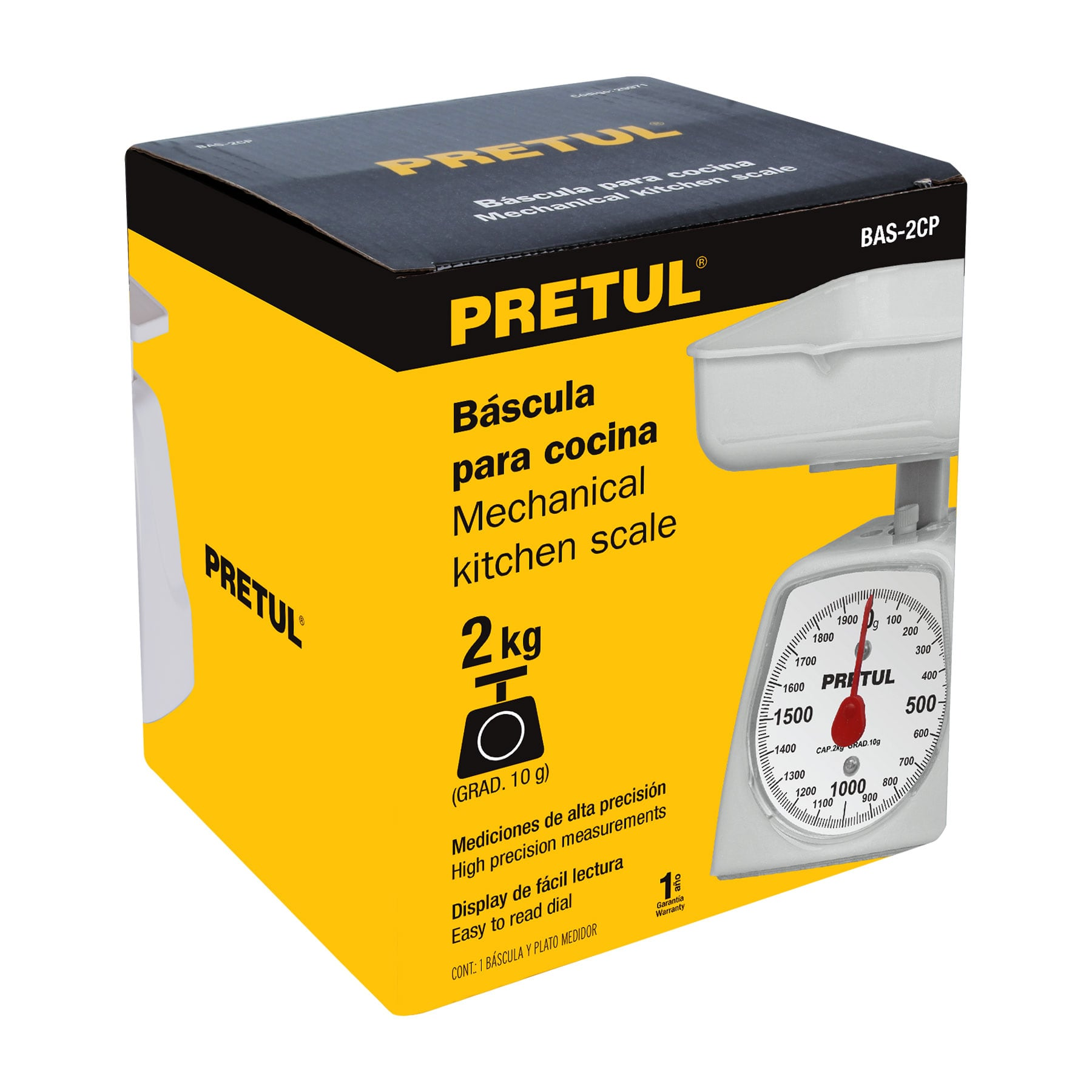 Báscula mecánica Pretul de cocina para 2 kg
