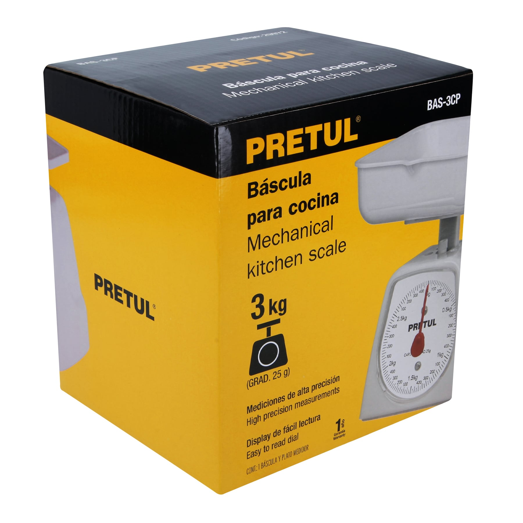 Báscula mecánica Pretul de cocina para 3 kg