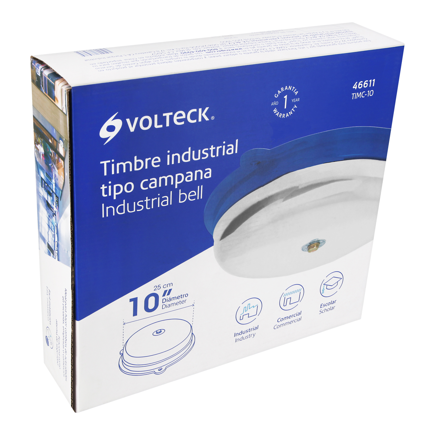 Timbre tipo campana, 10", Volteck