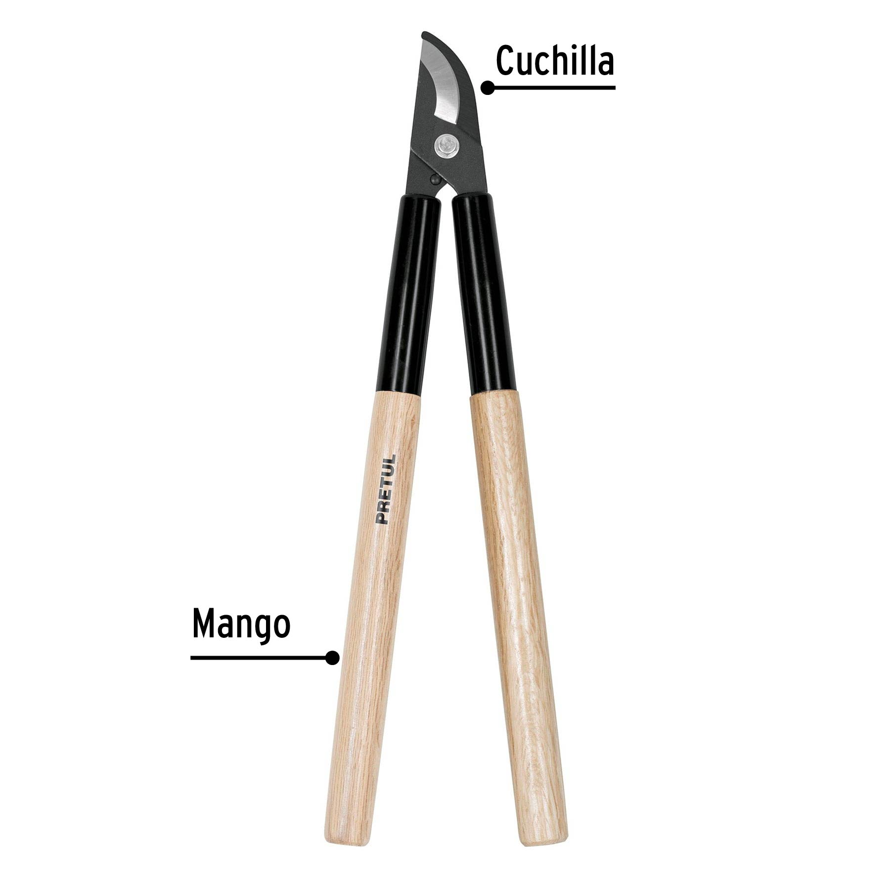 Tijeras para ramas 16", mango de madera, Pretul