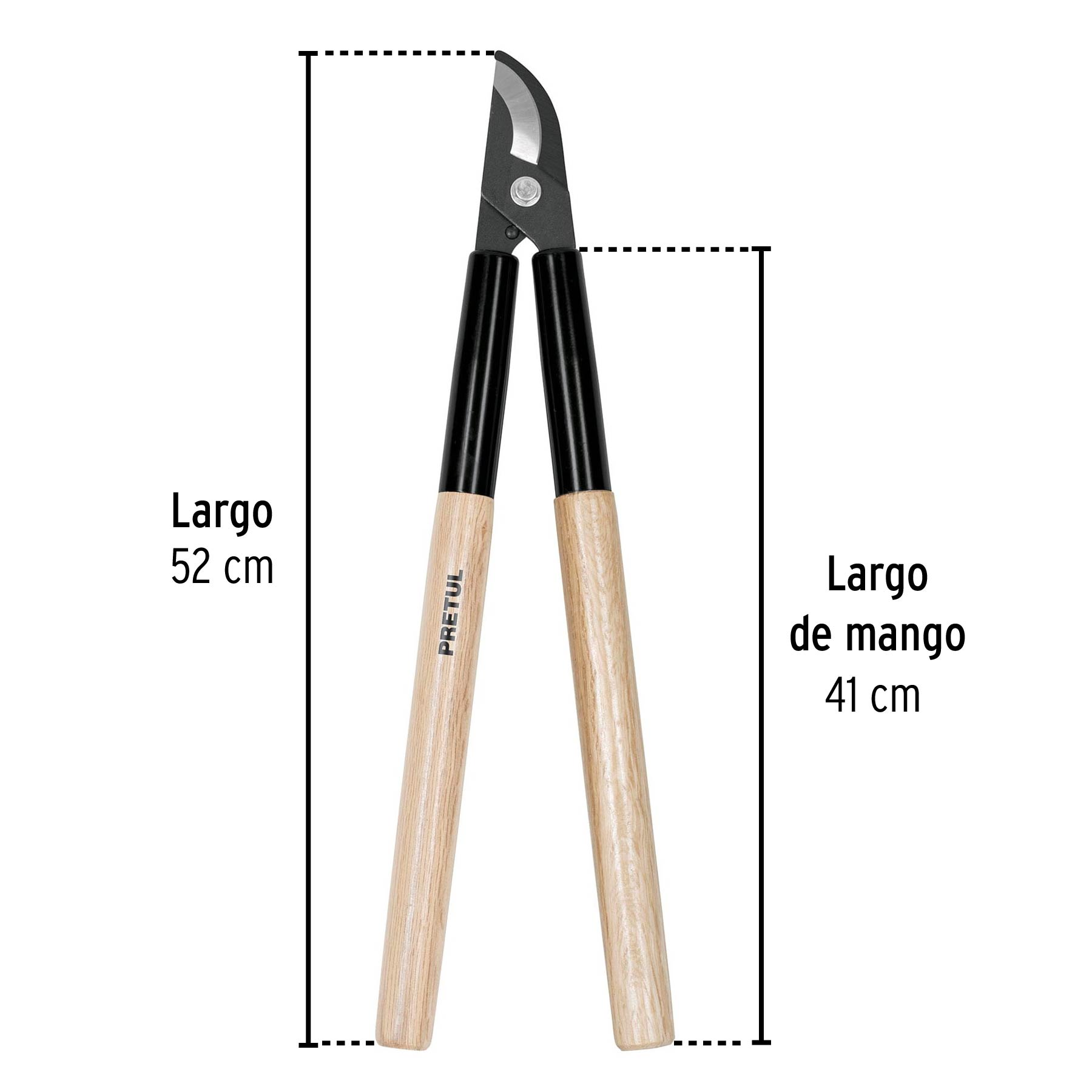 Tijeras para ramas 16", mango de madera, Pretul