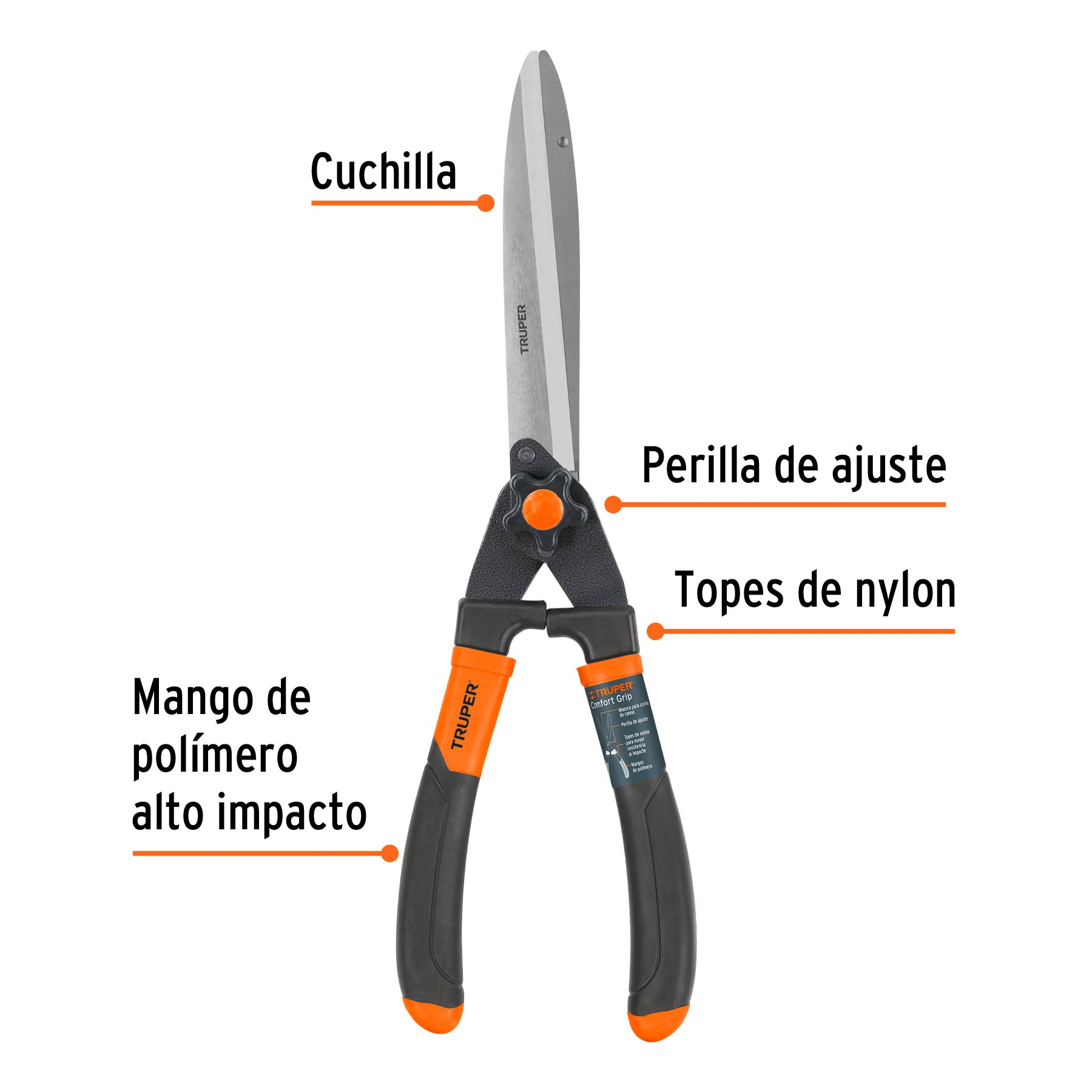 Tijera tipo americano, mgos de polímero alto impacto,18-1/2"