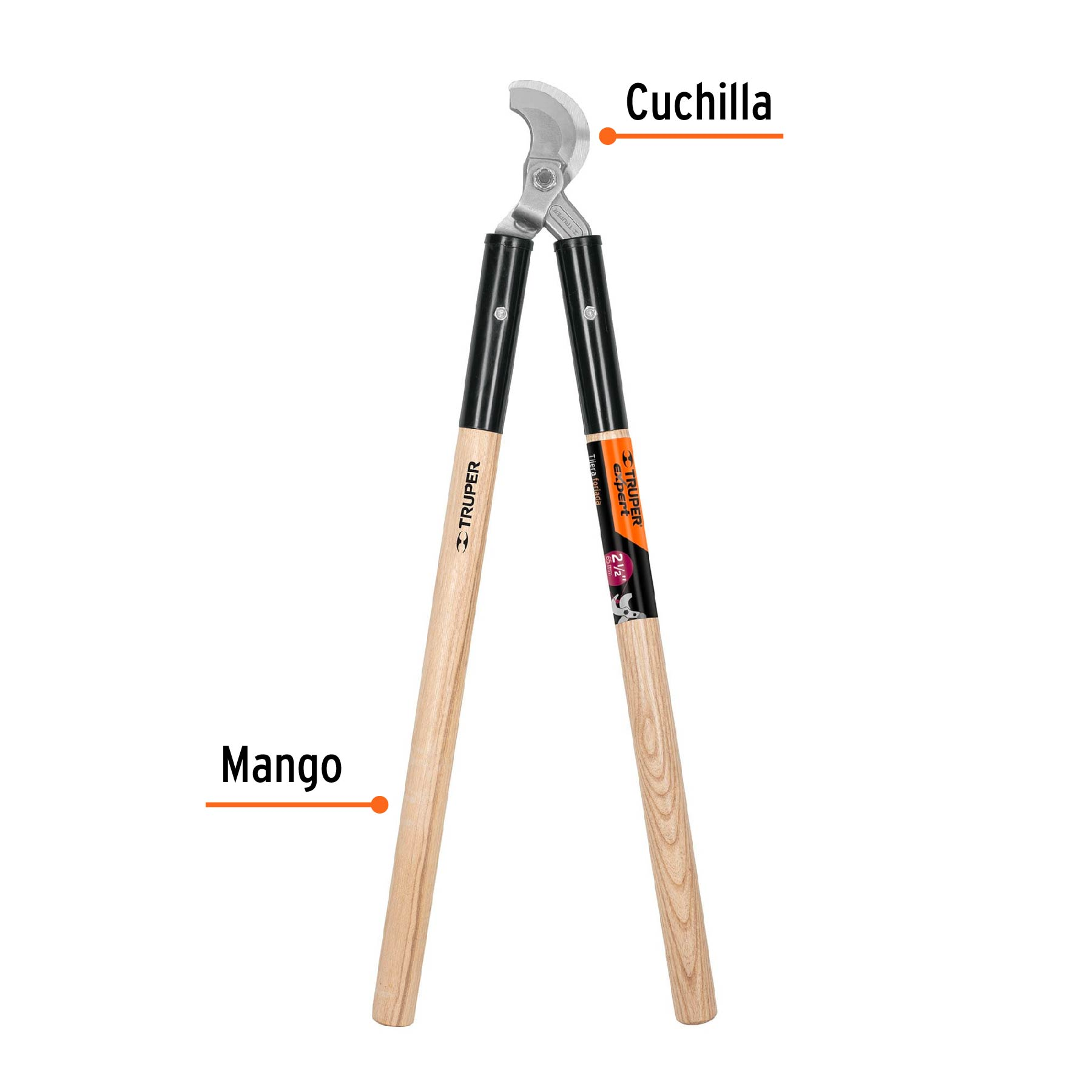 Tijera para ramas 33", mango de madera, uso rudo