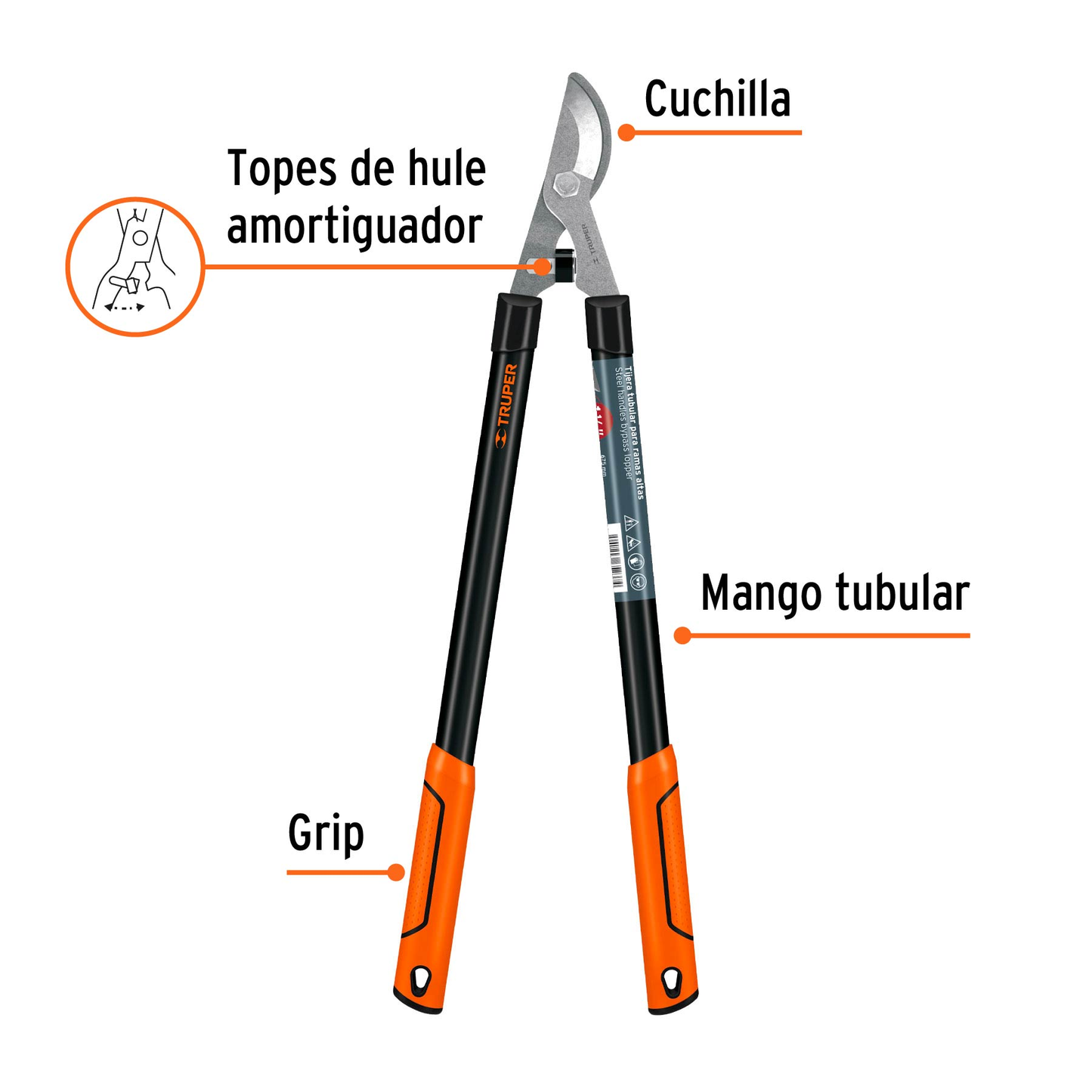 Tijera para ramas 21", mangos tubulares SUSTITUYE 18380