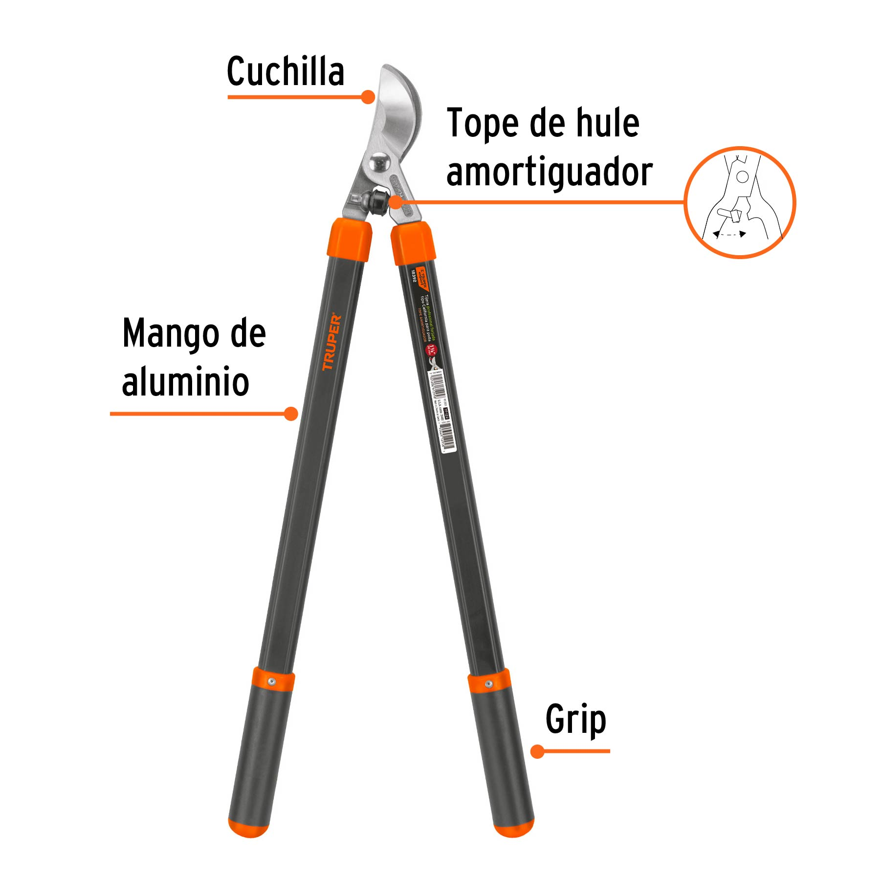 Tijera para ramas 21", mango madera, tipo California