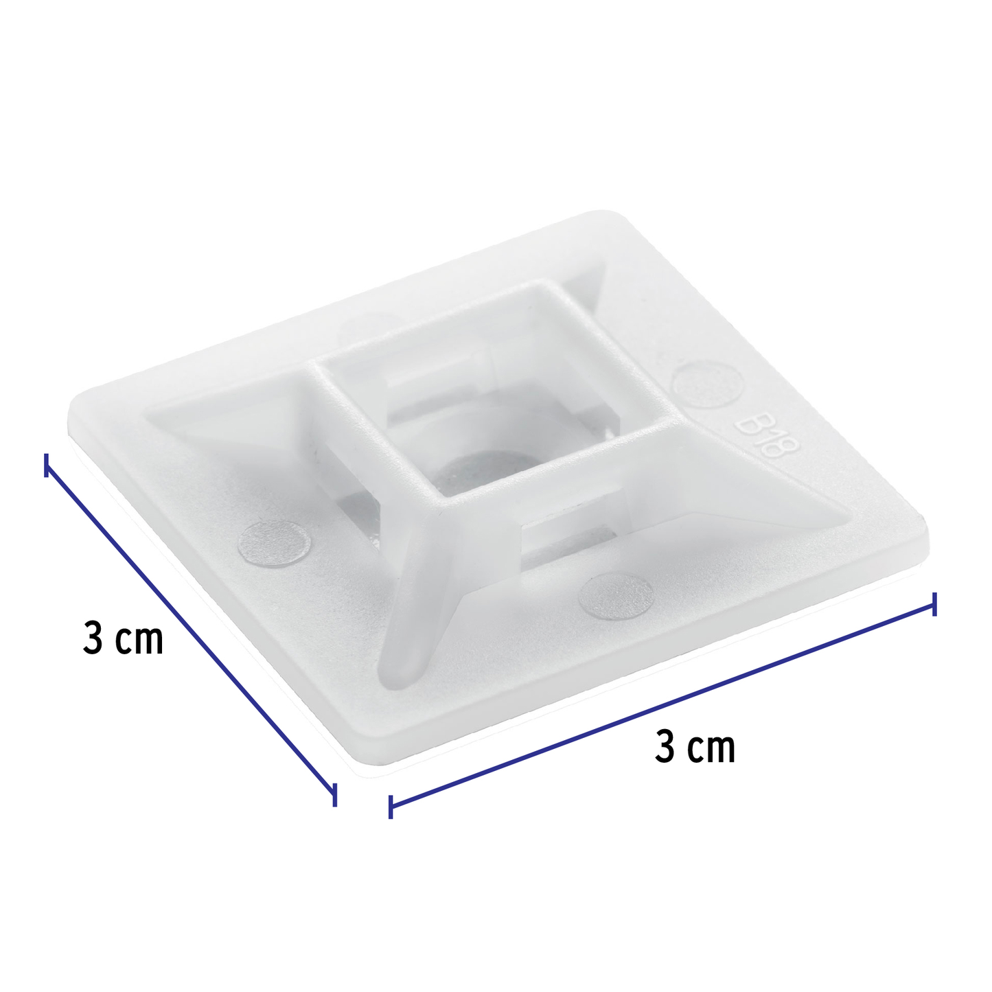 Base auto adherible para cinchos sujetacables 3 x 3 cm