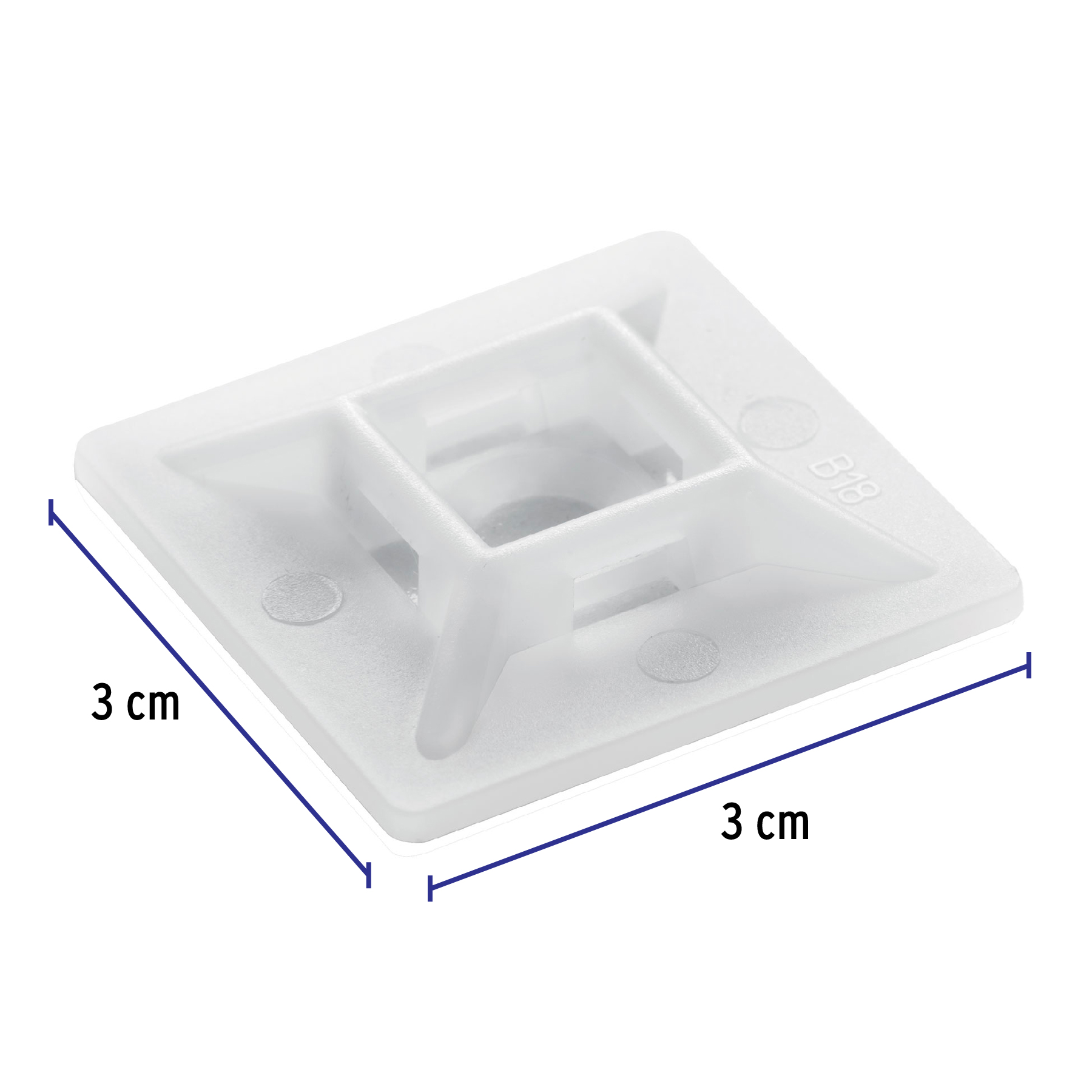Base auto adherible para cinchos sujetacables 3 x 3 cm