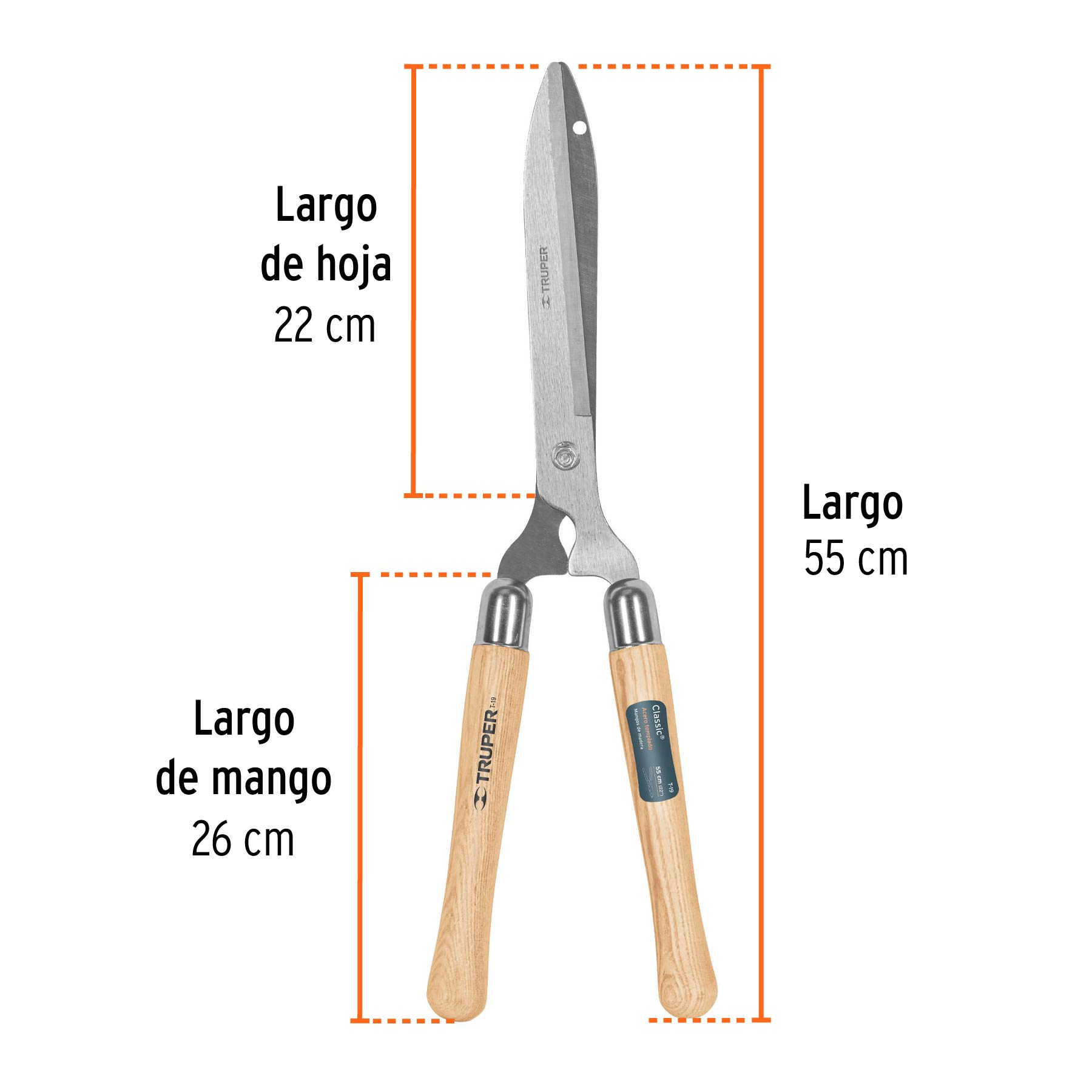 Tijera para poda, Classic, 55 cm, mango madera